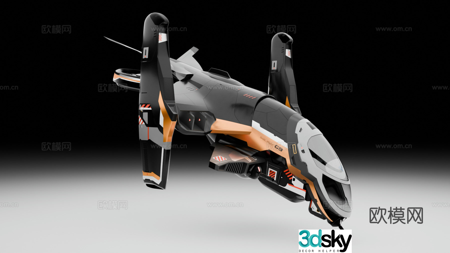 Alien aircraft spacecraft future aircraft fighter spacecraft 3d model