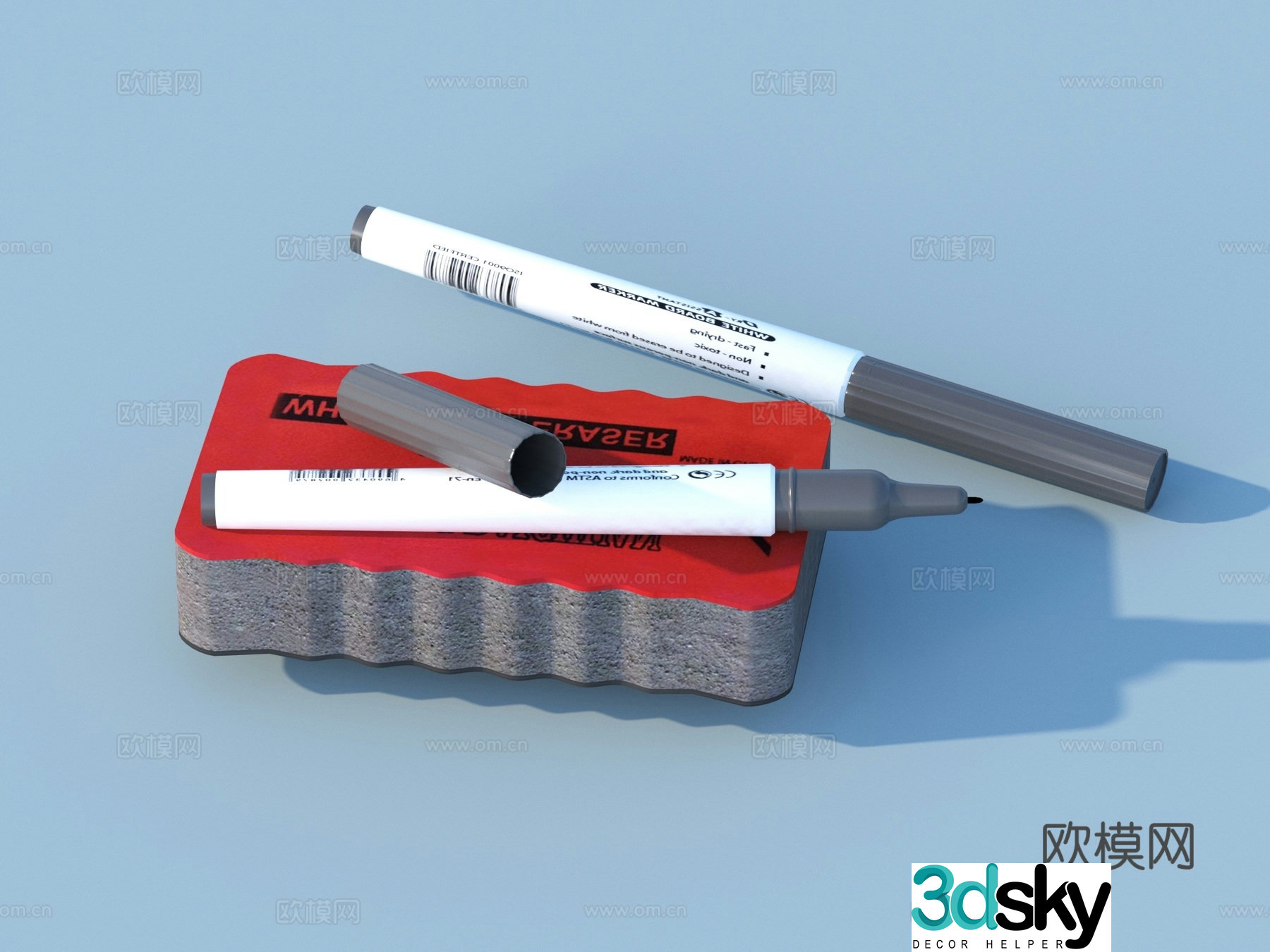 Pen Mark Pen Blackboard Erase 3D Model