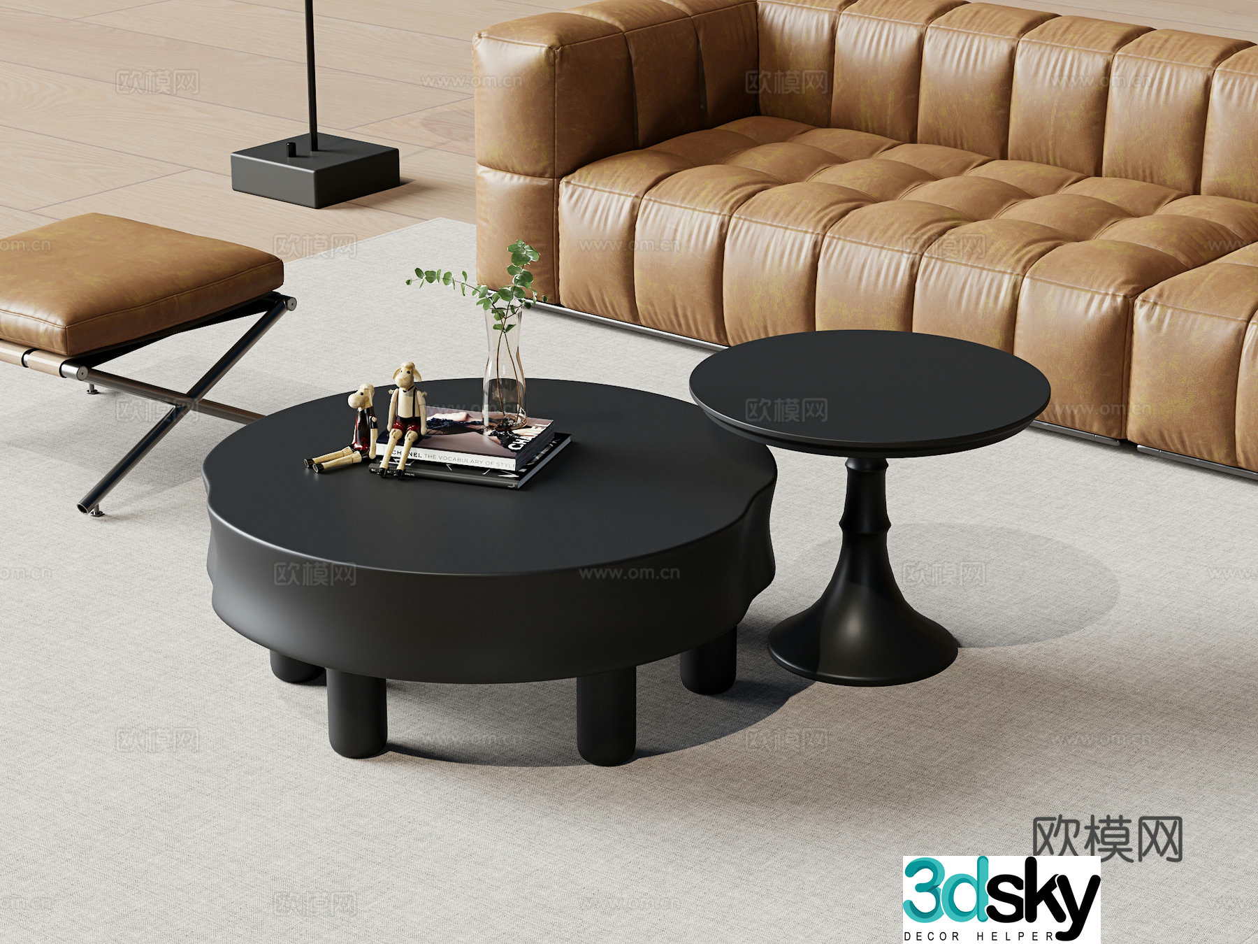 Modern mother-child coffee table 3d model