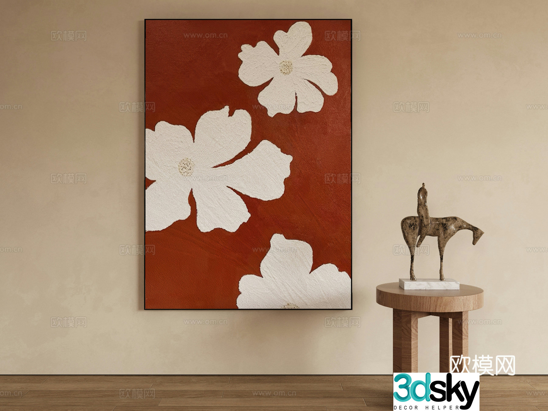 Modern abstract painting Decorative painting 3d model