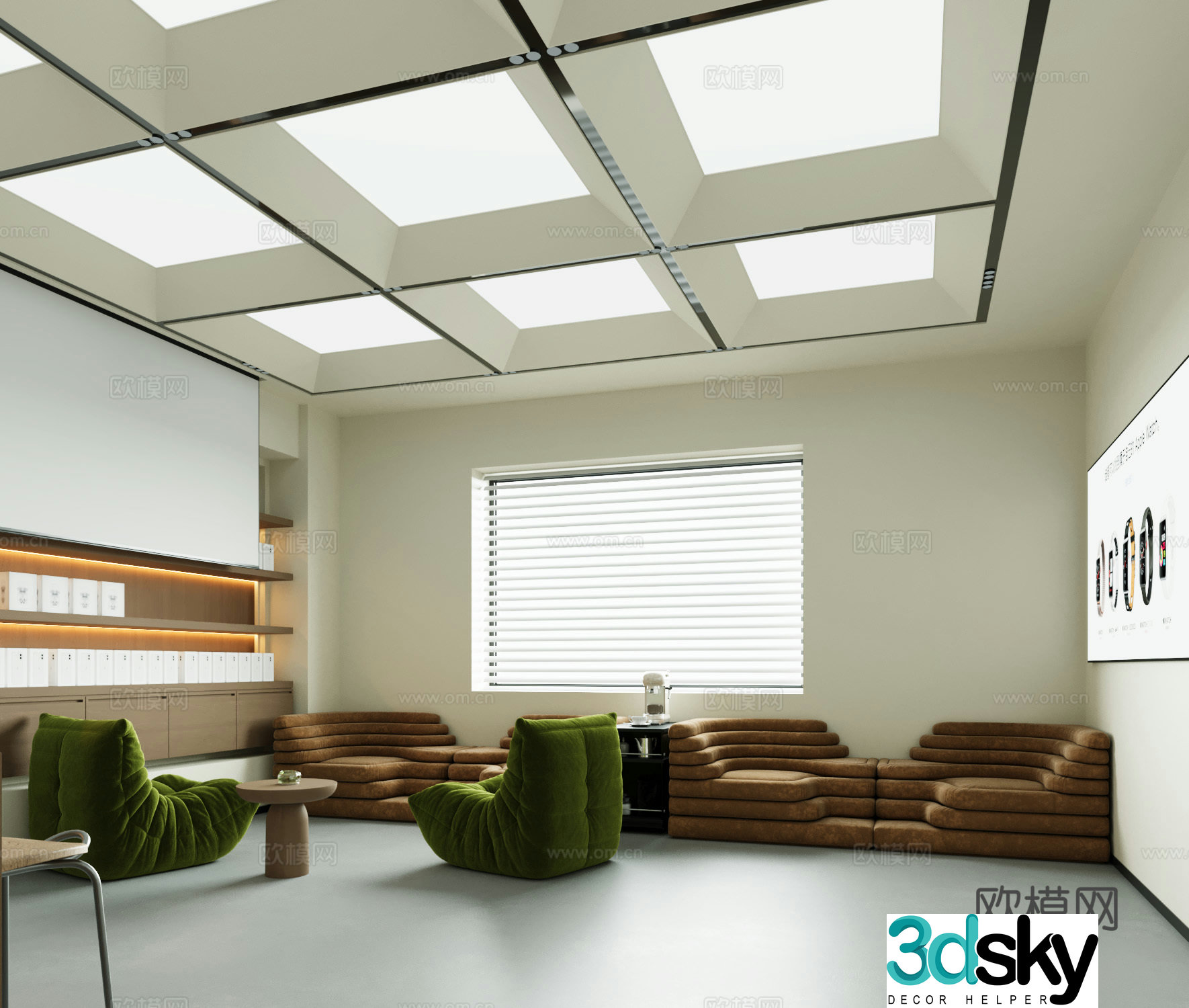 Modern office rest area 3d model