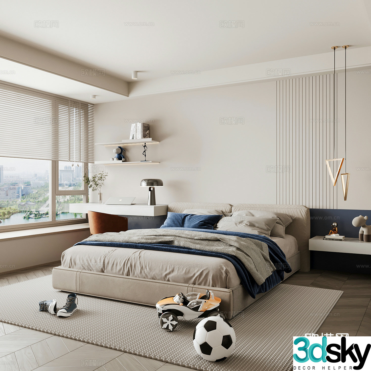 Modern children’s room boy’s room 3d model