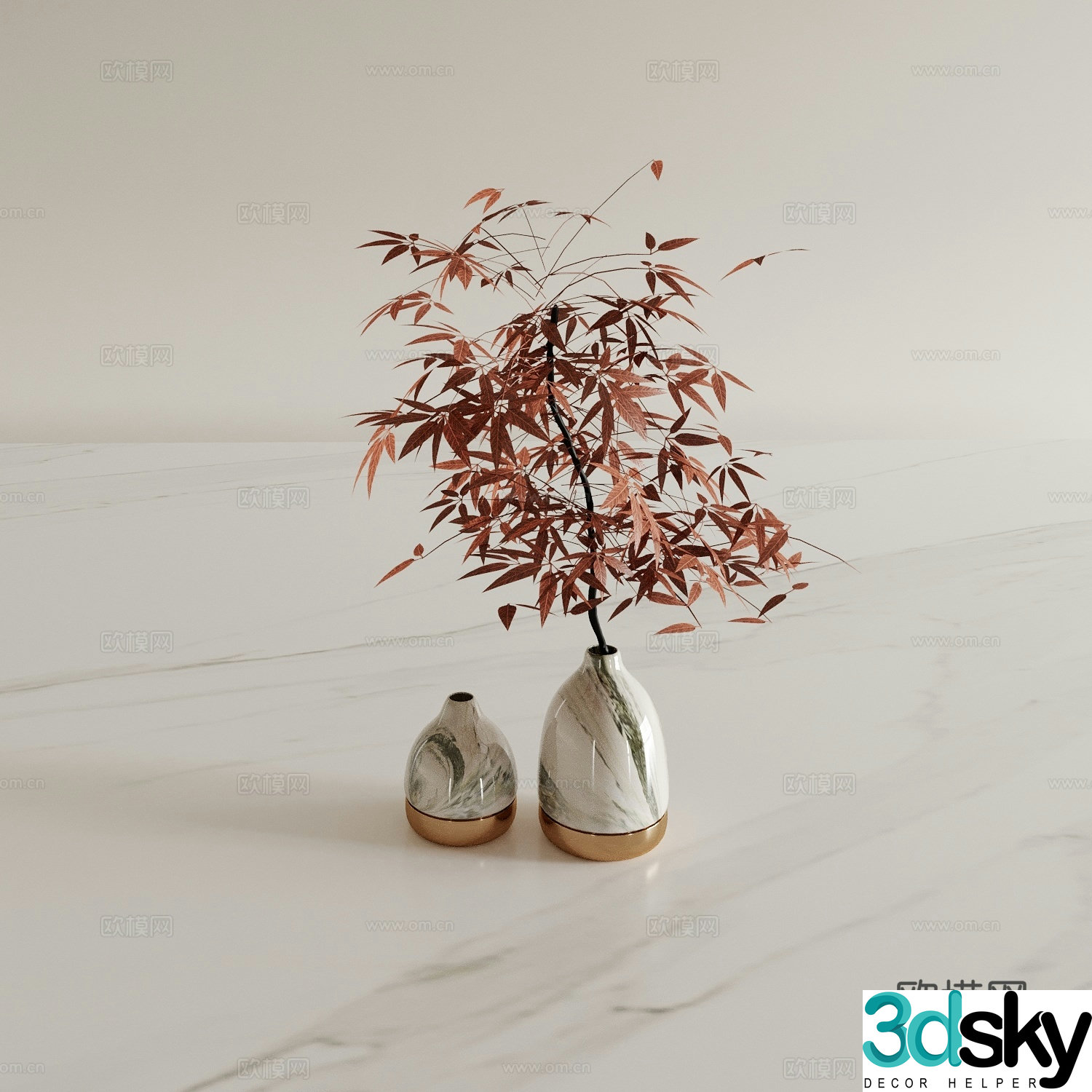 Vase Flower Art Flower Arrangement 3D Model