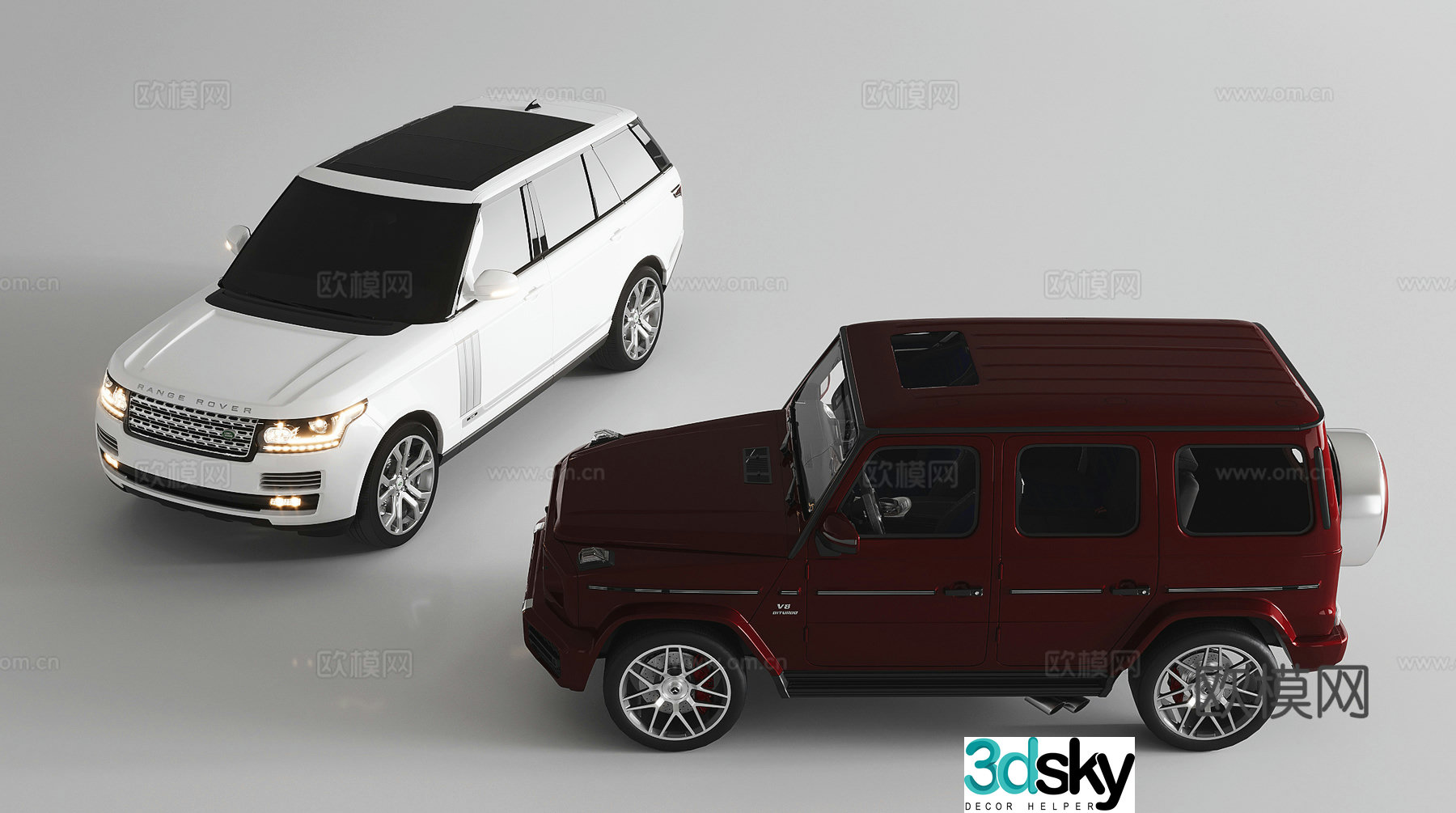 Hyundai car off-road vehicle Mercedes-Benz transportation 3d model