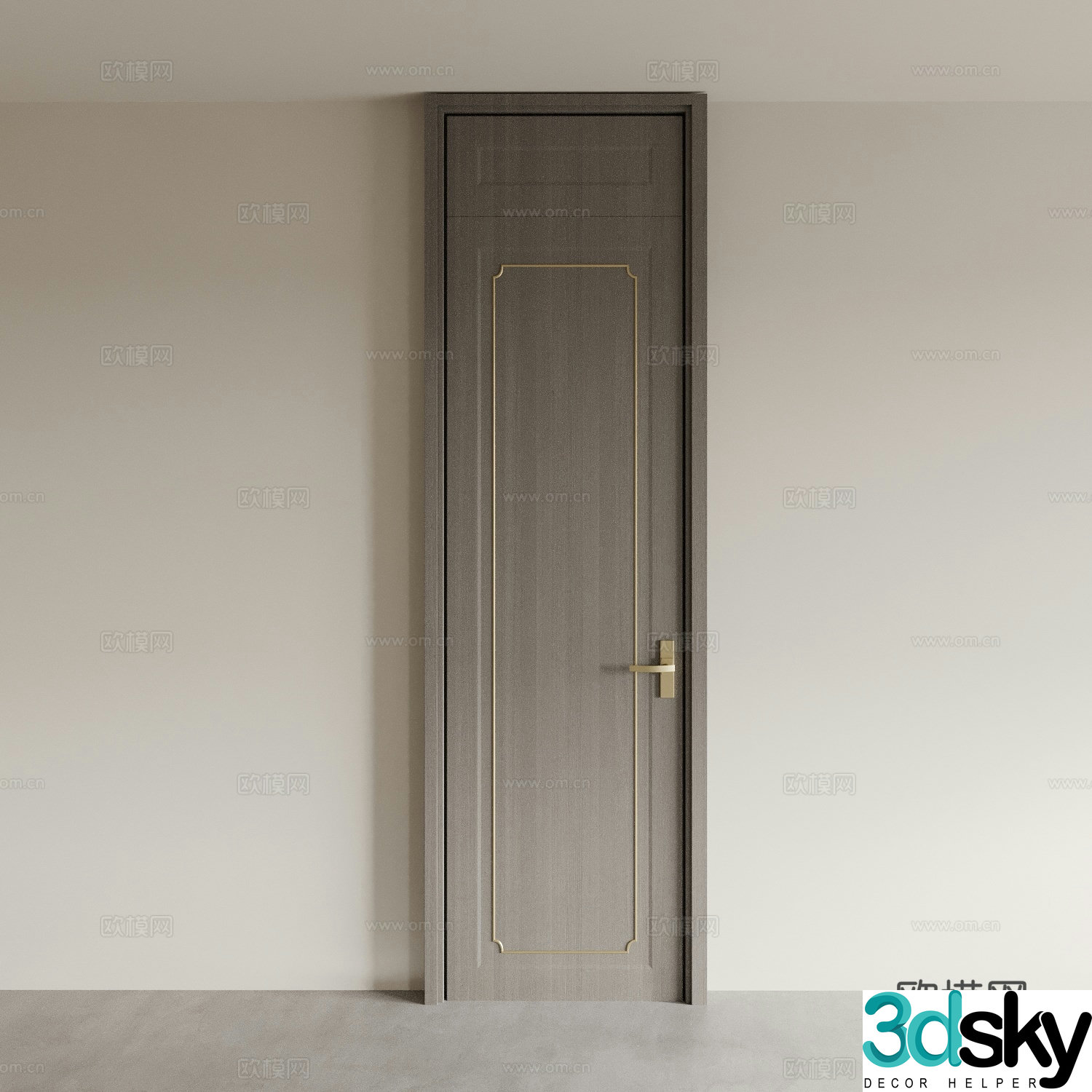 Bedroom door Interior door Single-open door Swing door 3D model