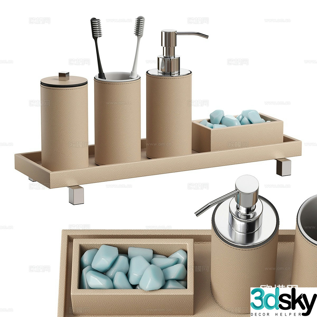Soldiers of bathroom products 3D model