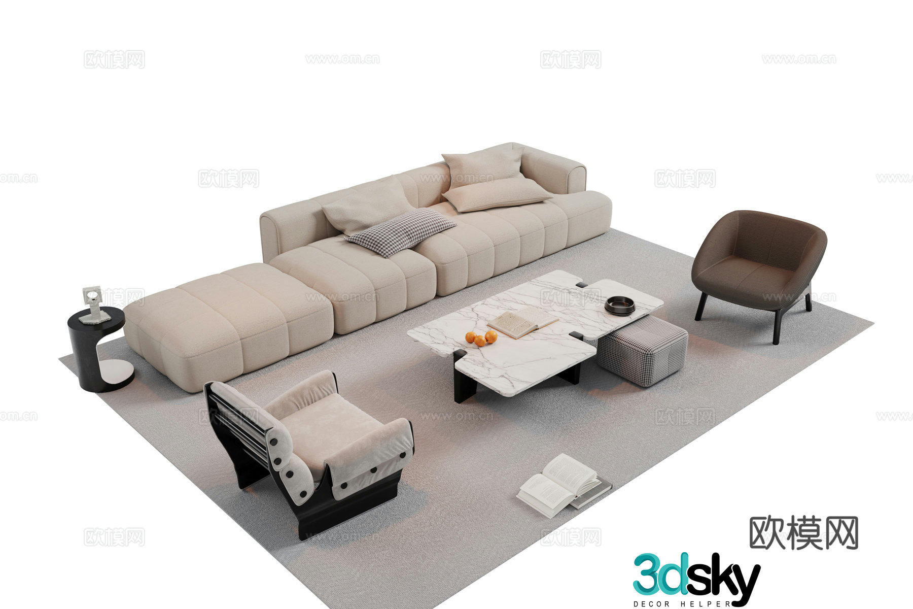 Modern modular sofa 3d model