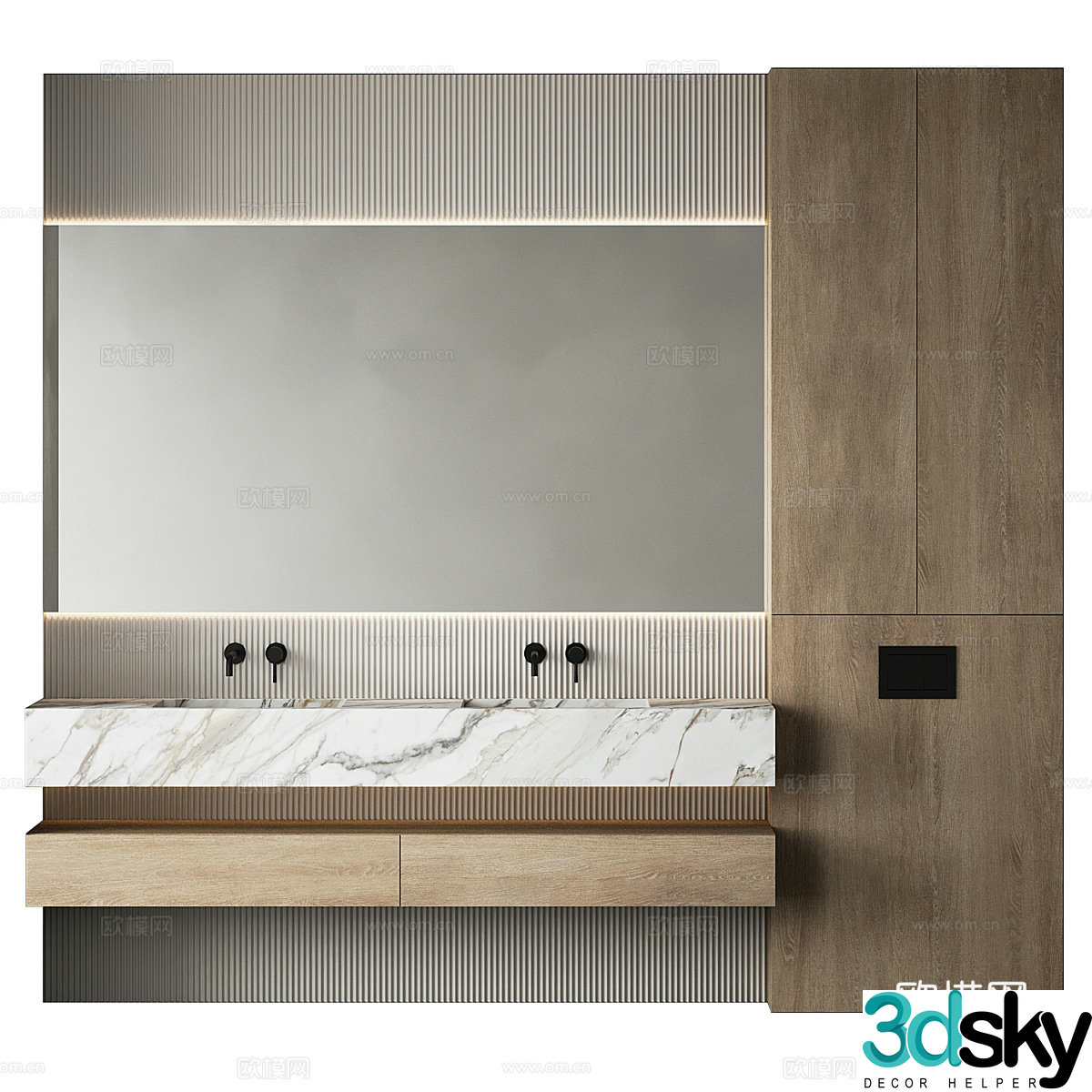 New Chinese style bathroom cabinet 3d model
