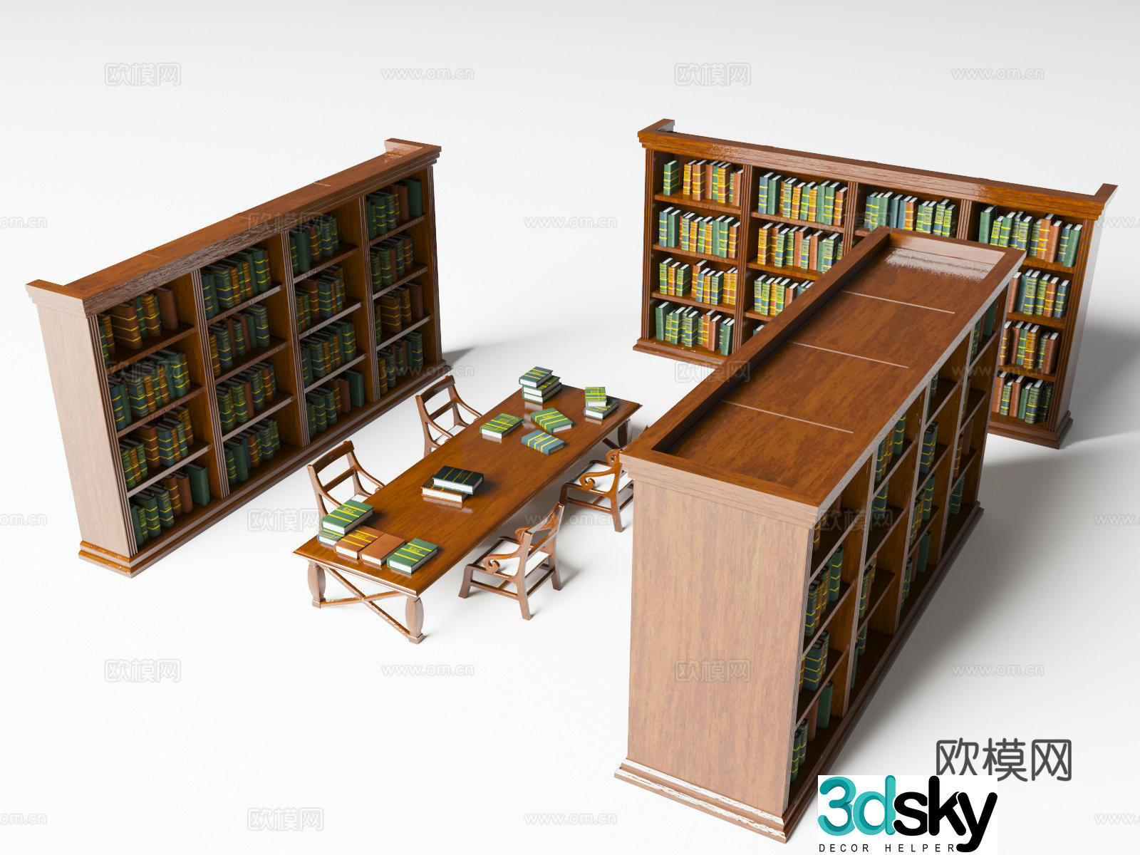 American bookcase bookcase 3d model