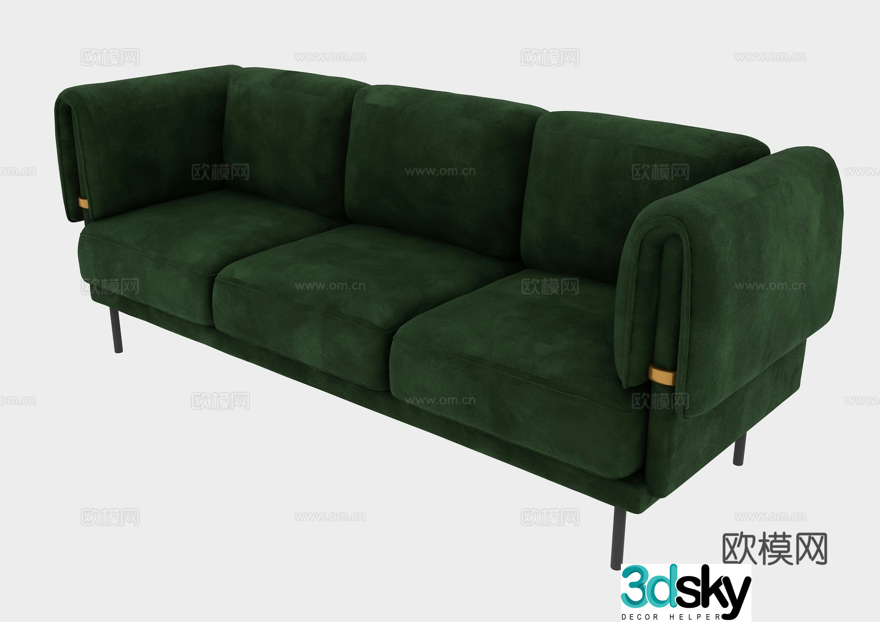 Three-person sofa 3d model