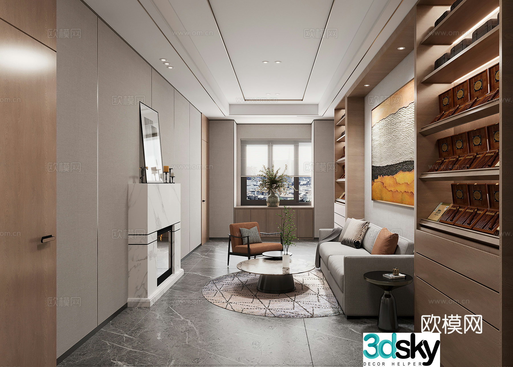 Modern cigar room 3d model