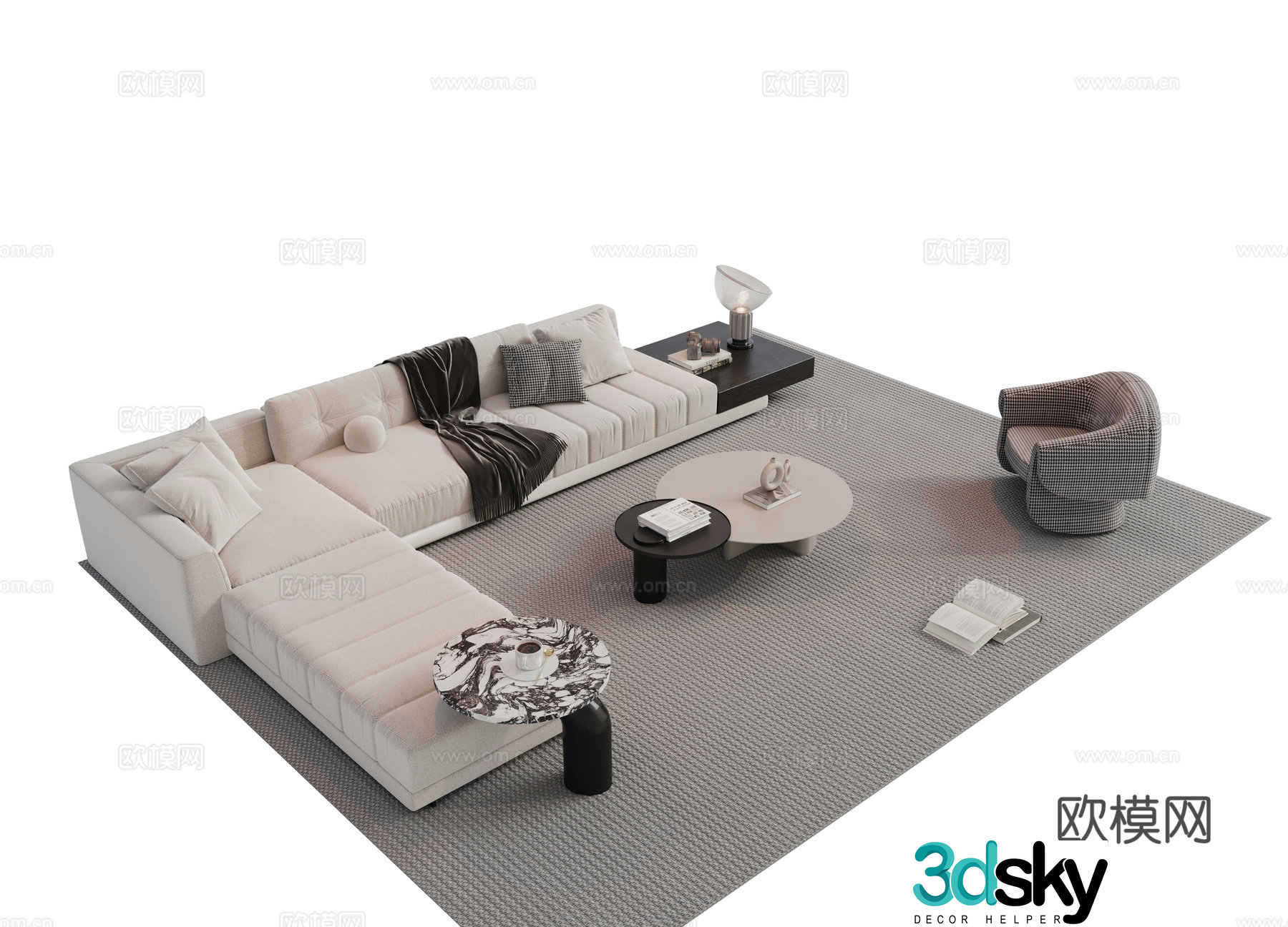 Modern combination sofa 3d model