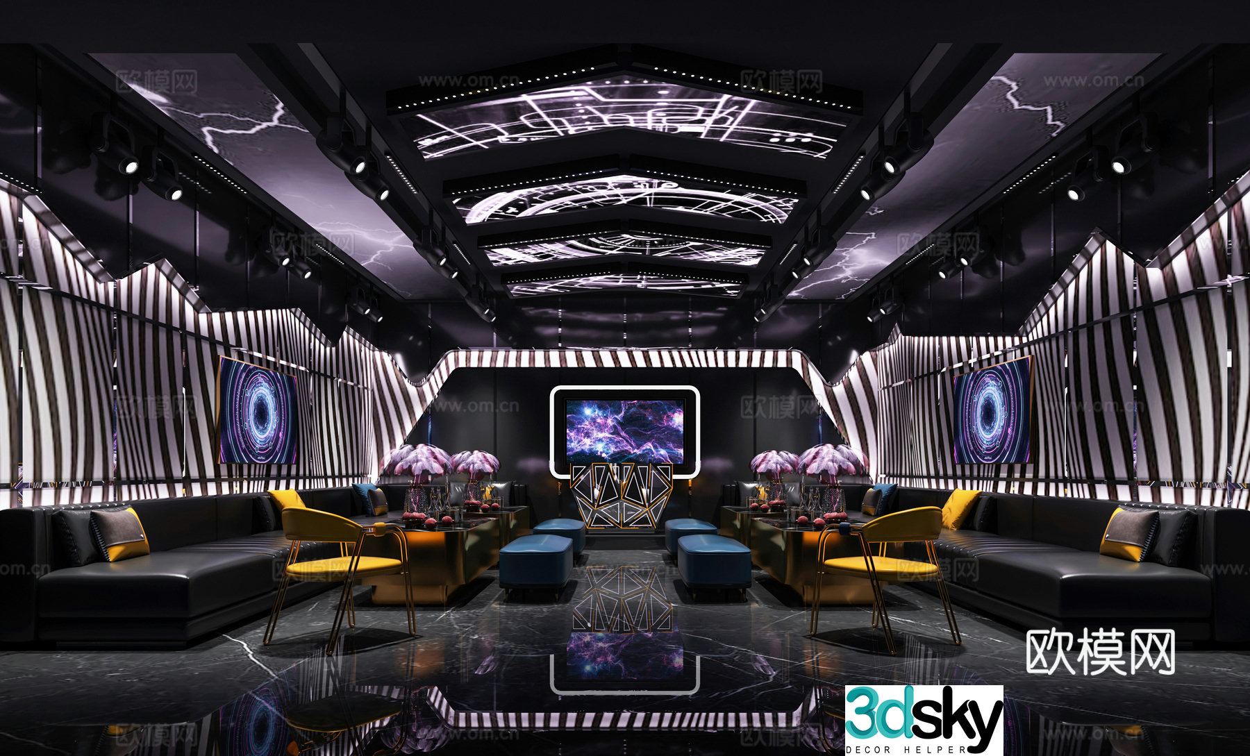 Modern KTV private room party KTV private room 3d model