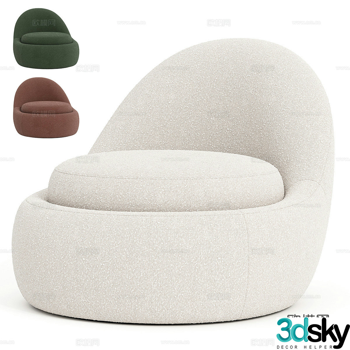 Single sofa casual sofa 3d model