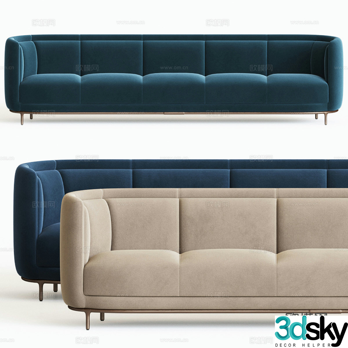 New Chinese style multiplayer sofa 3D model