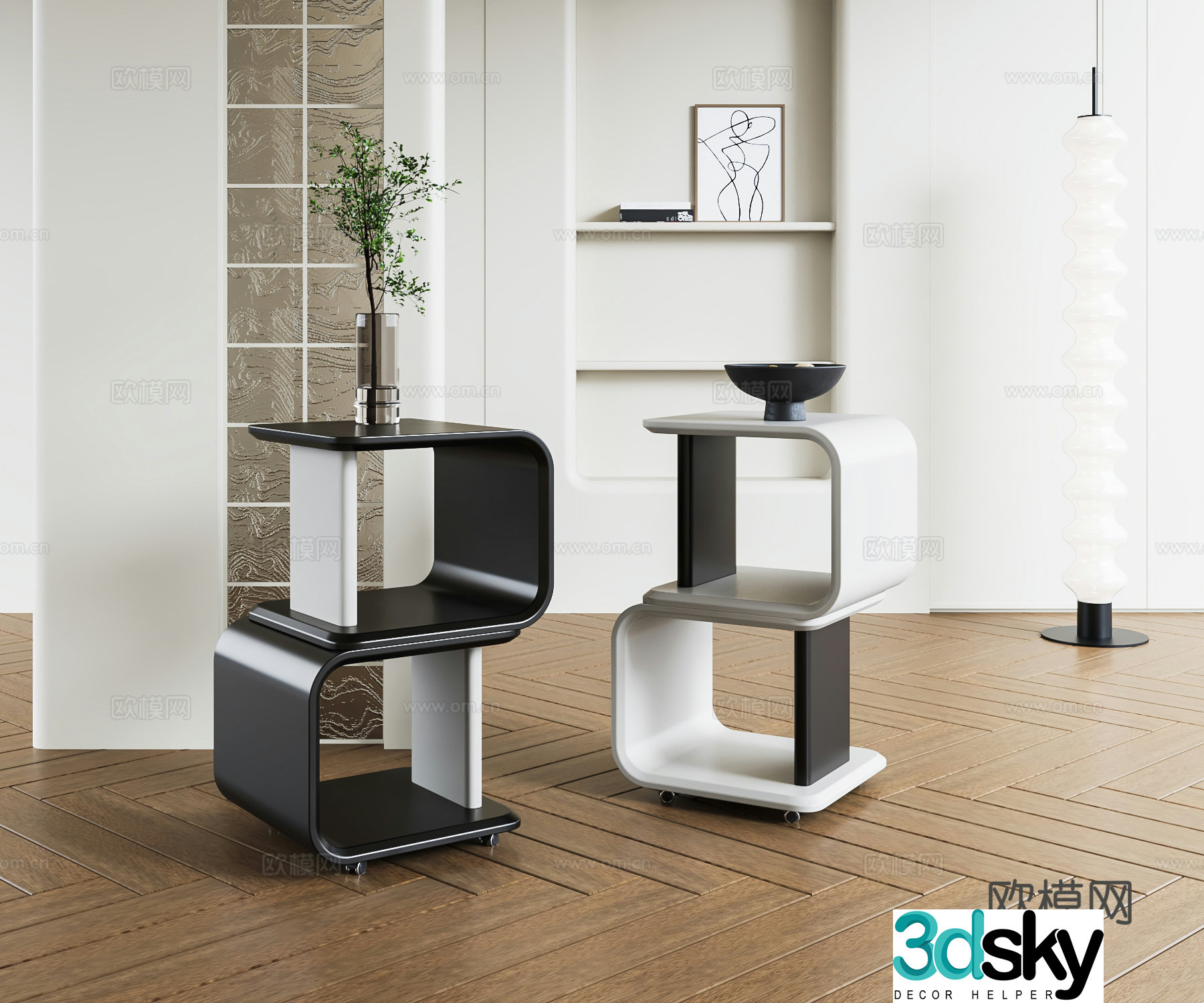 Modern side table 3D model