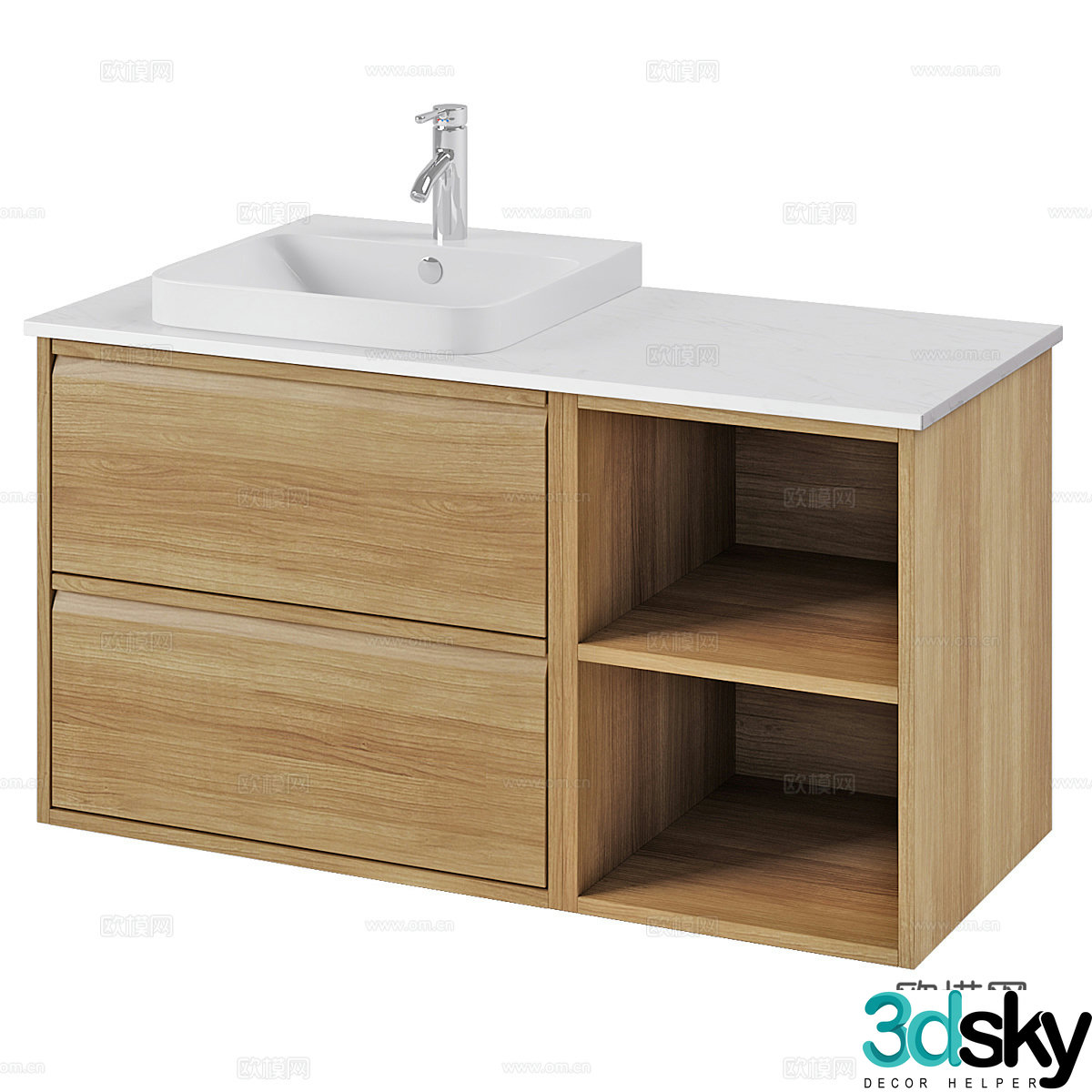 New Chinese -style bathroom cabinet 3D model