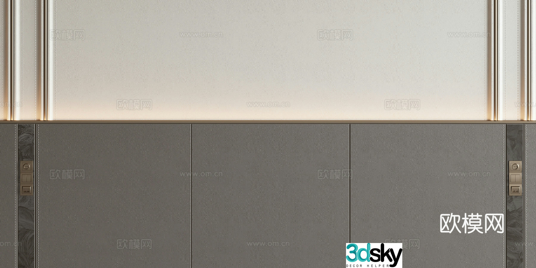 Modern bedside background Hard pack 3d model
