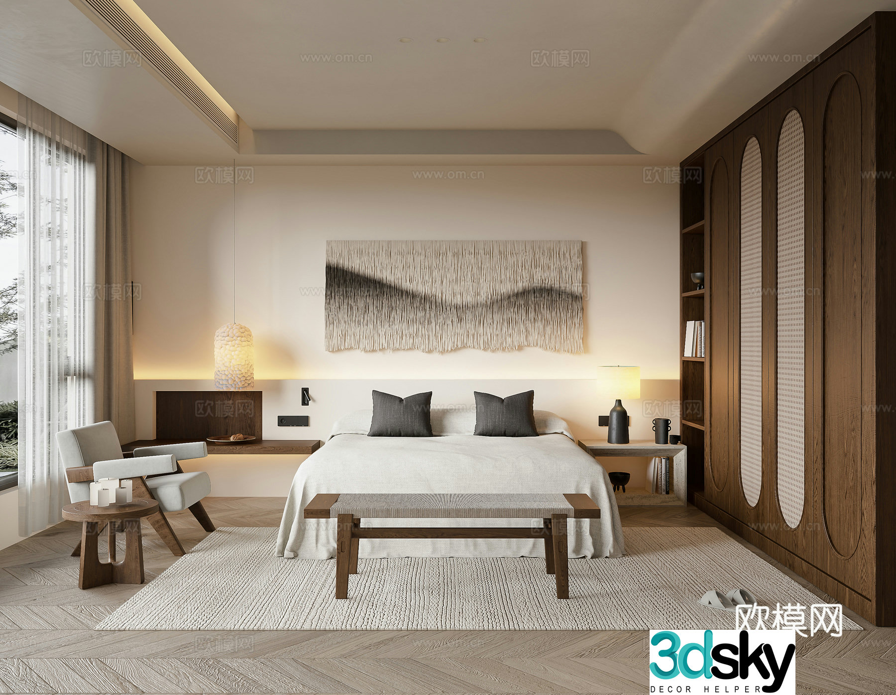 Middle style bedroom master bedroom 3D model