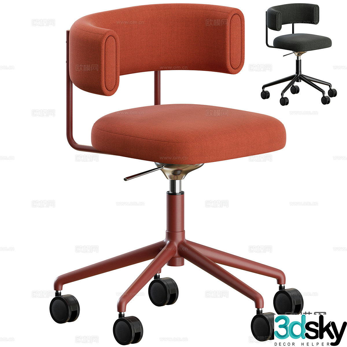 Office chair book chair 3d model