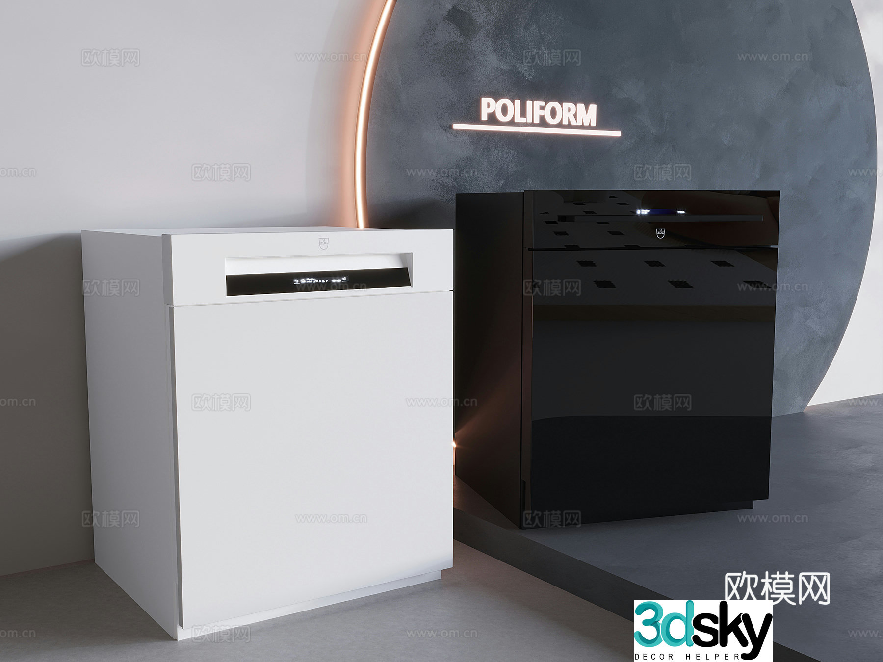 Smart built-in dishwasher 3D model