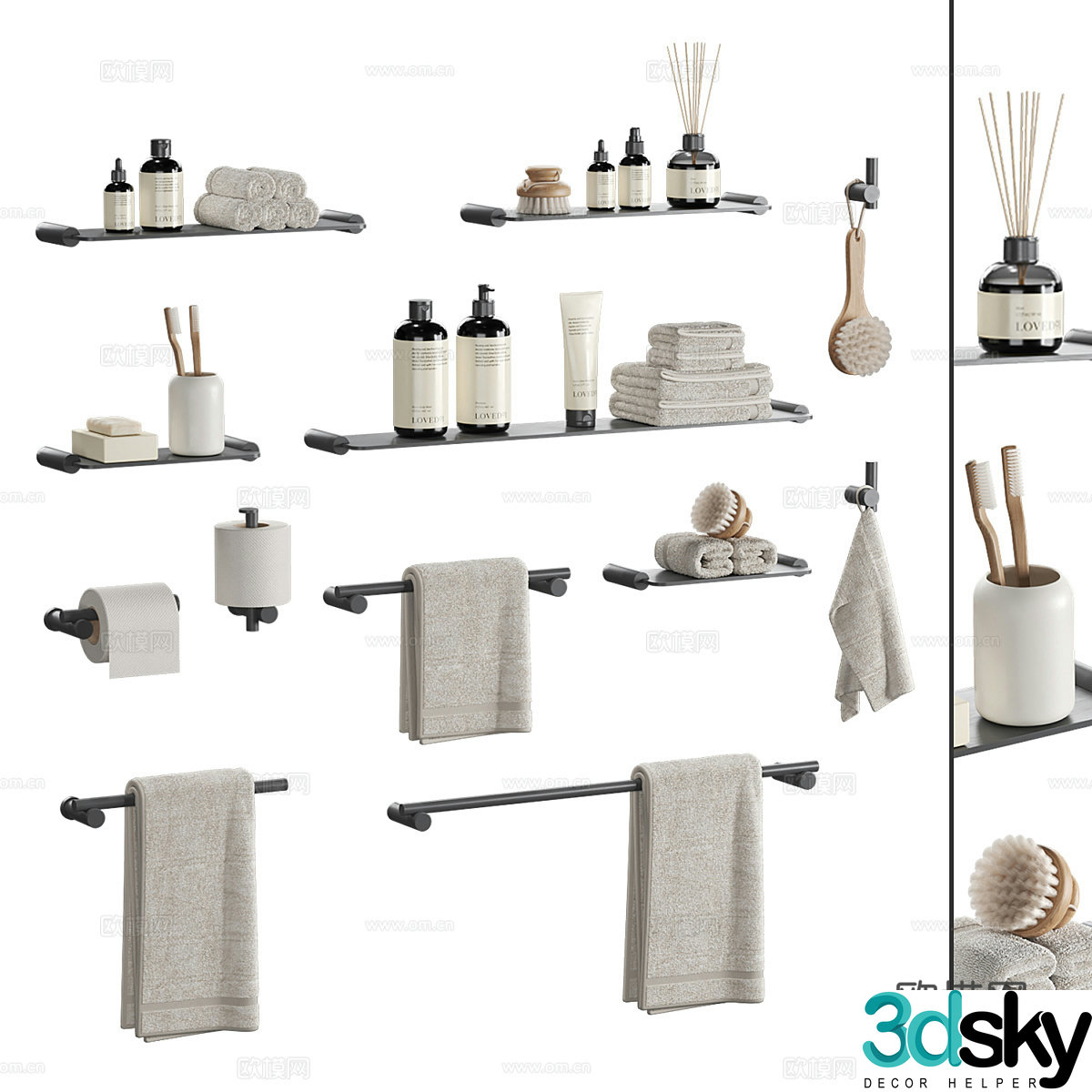 Modern bathroom supplies 3D model
