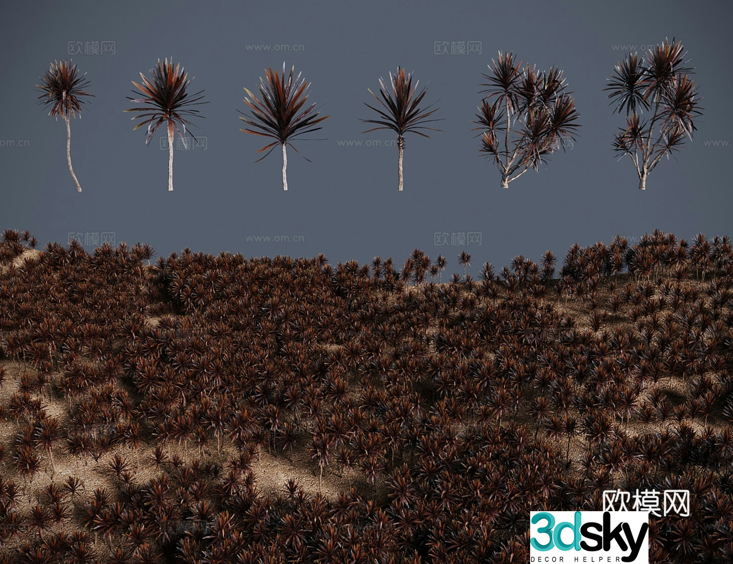 Modern landscape tree shrubs red banana tree red iron tree millennium wood red bamboo iron lotus grass red leaf iron tree 3D model