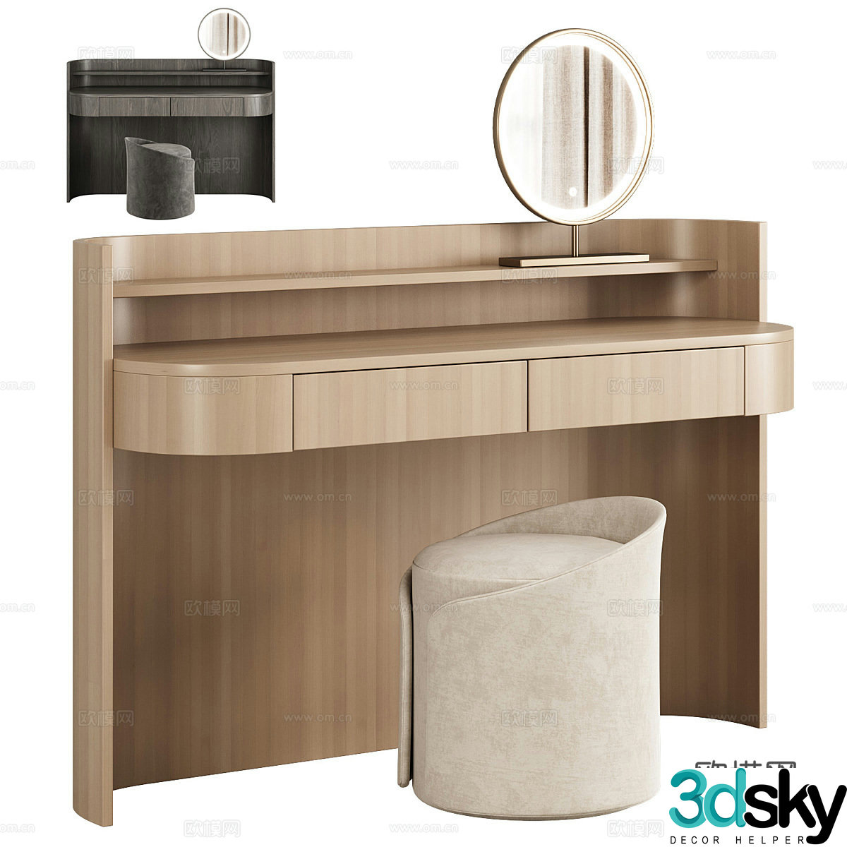 New Chinese dressing table 3D model