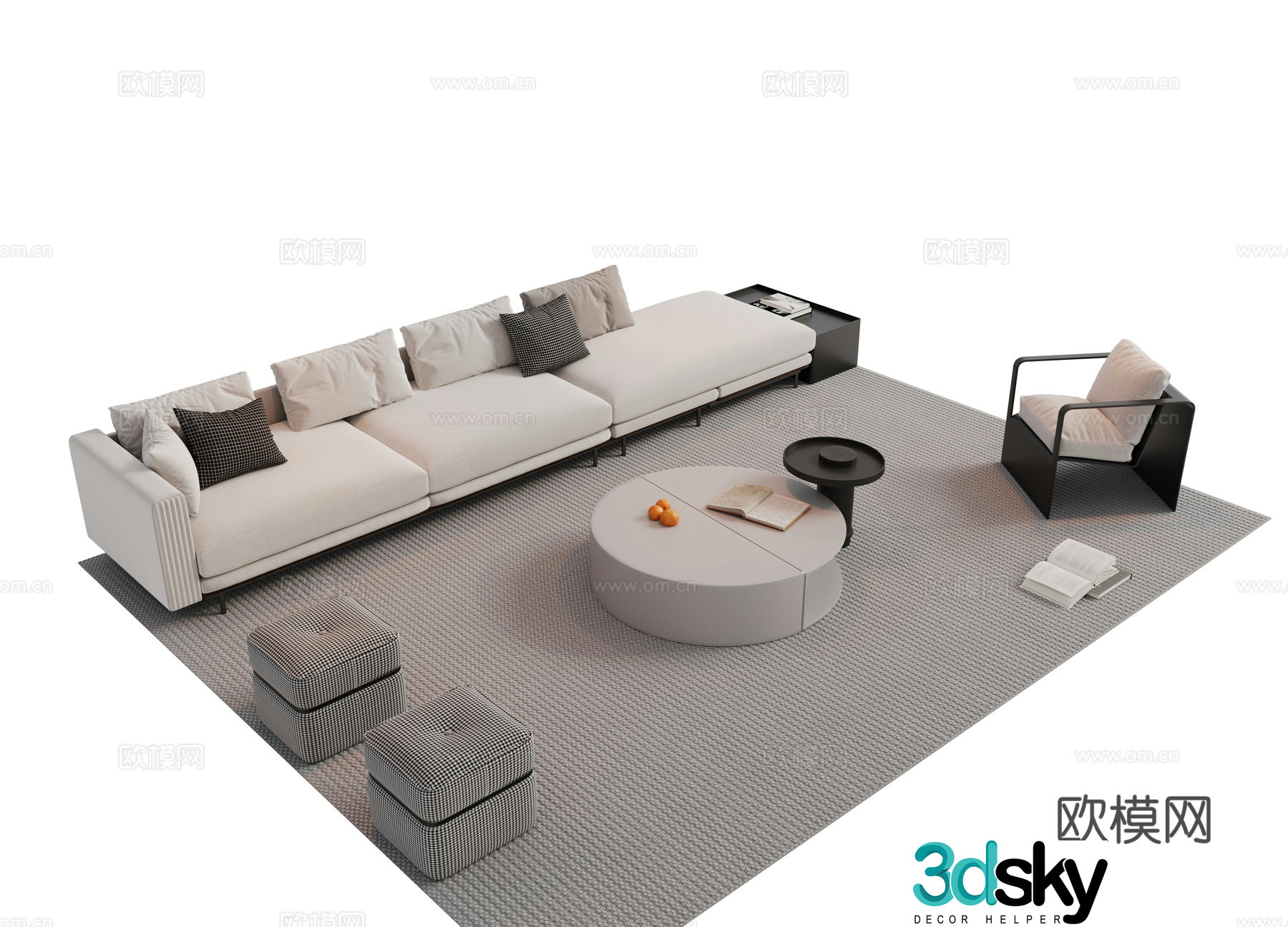 Modern combination sofa 3d model