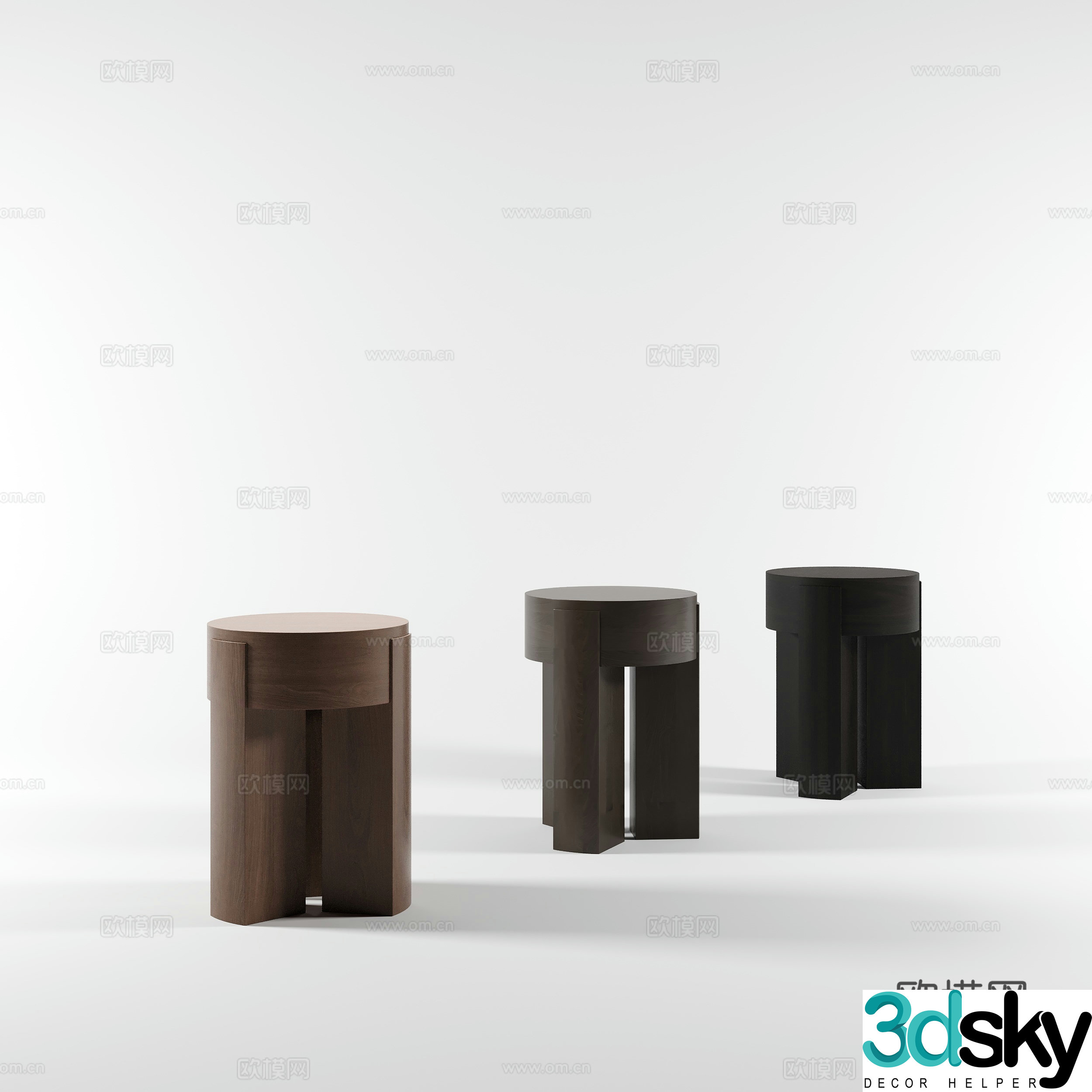 Modern round table side table 3D model
