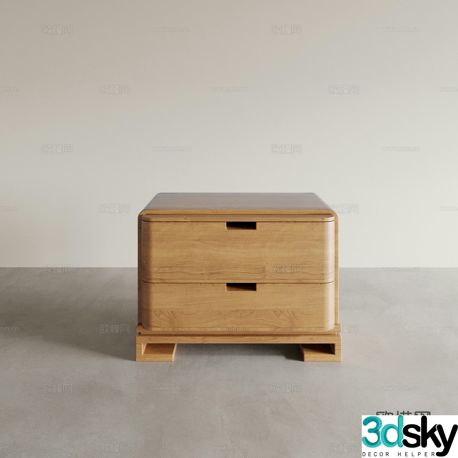 Log bedside table 3d model