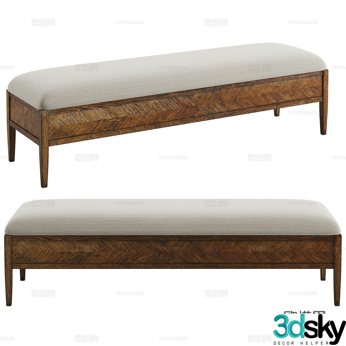 New Chinese -style bench shoe stool 3D model
