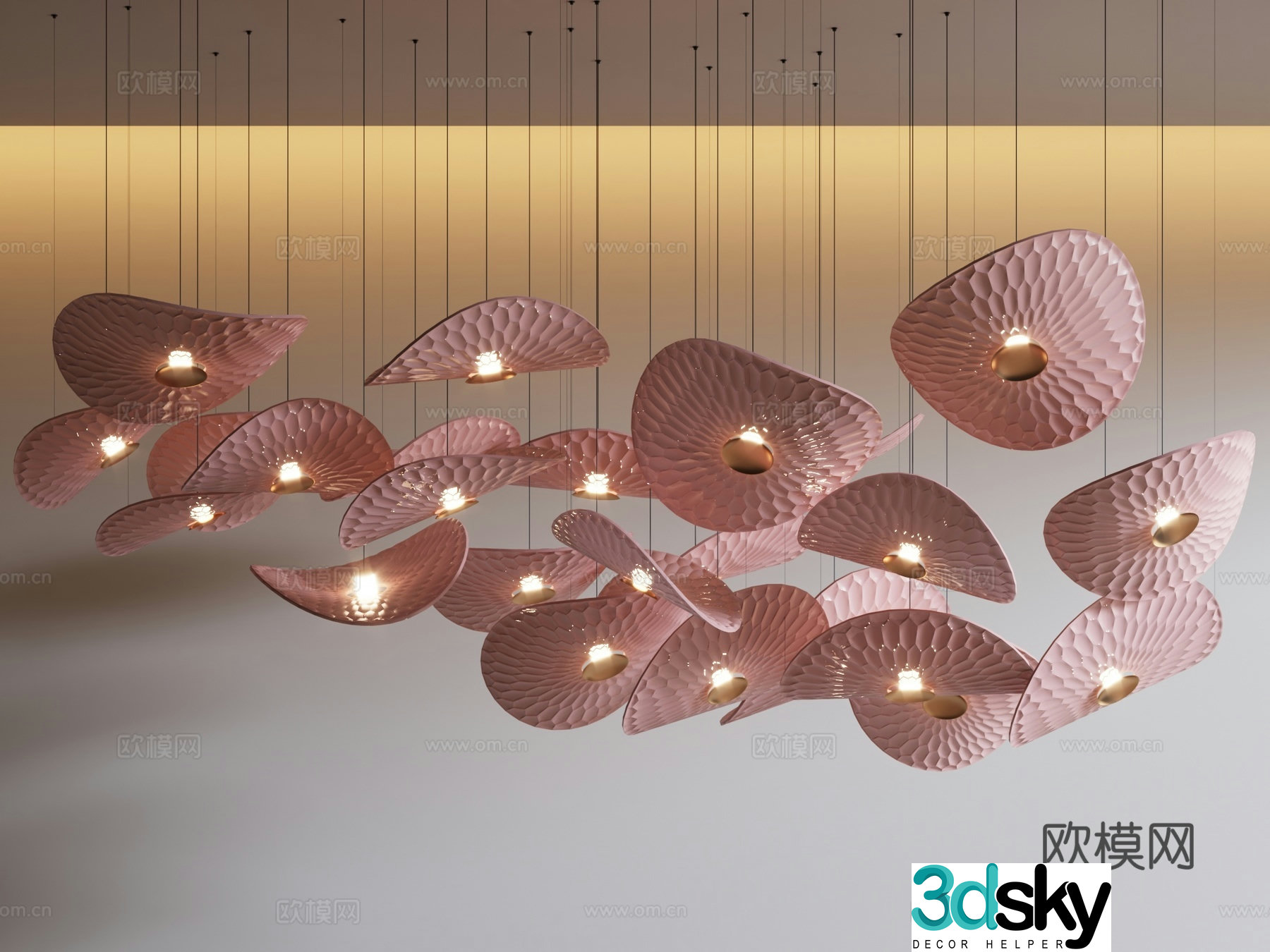 Modern art chandelier hall chandelier restaurant chandelier 3d model