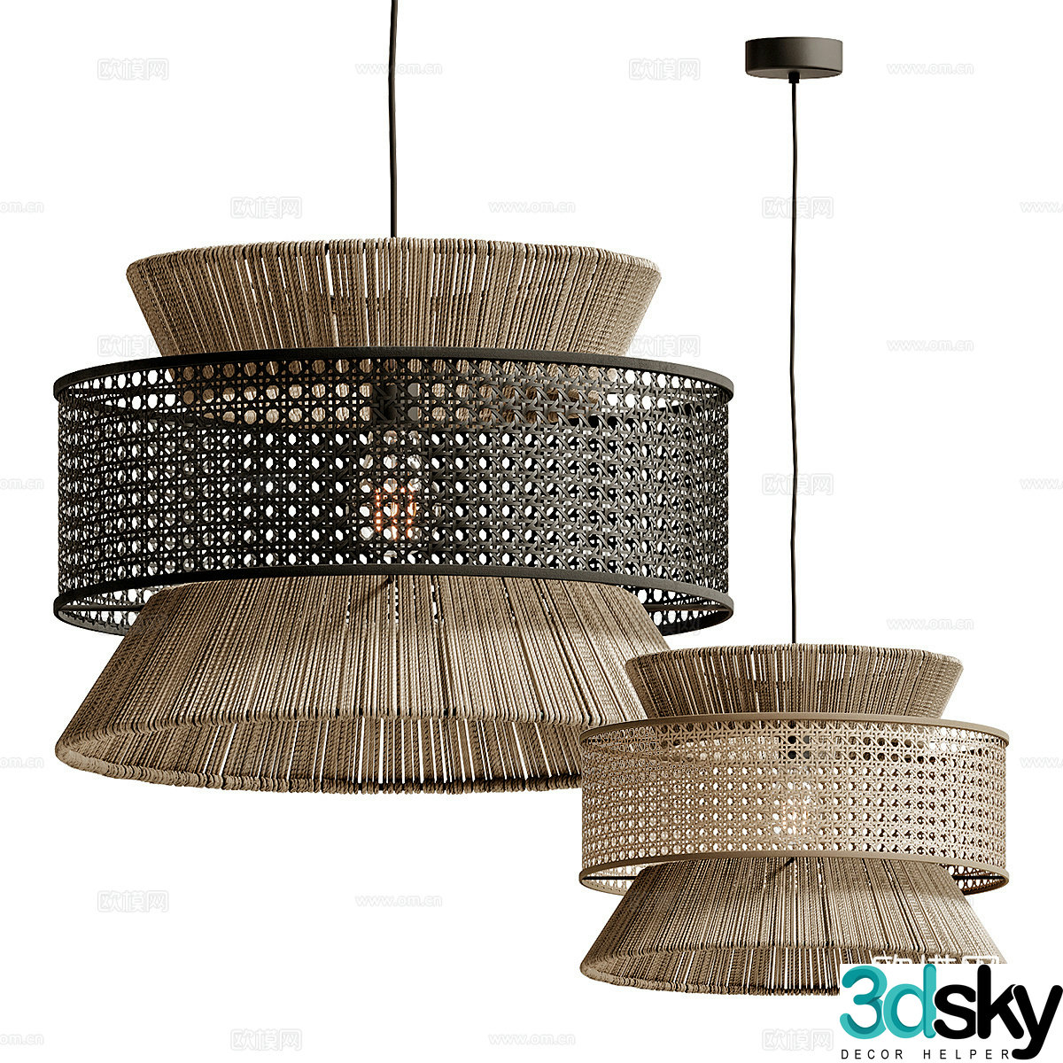 3 Silent woven chandelier 3D model