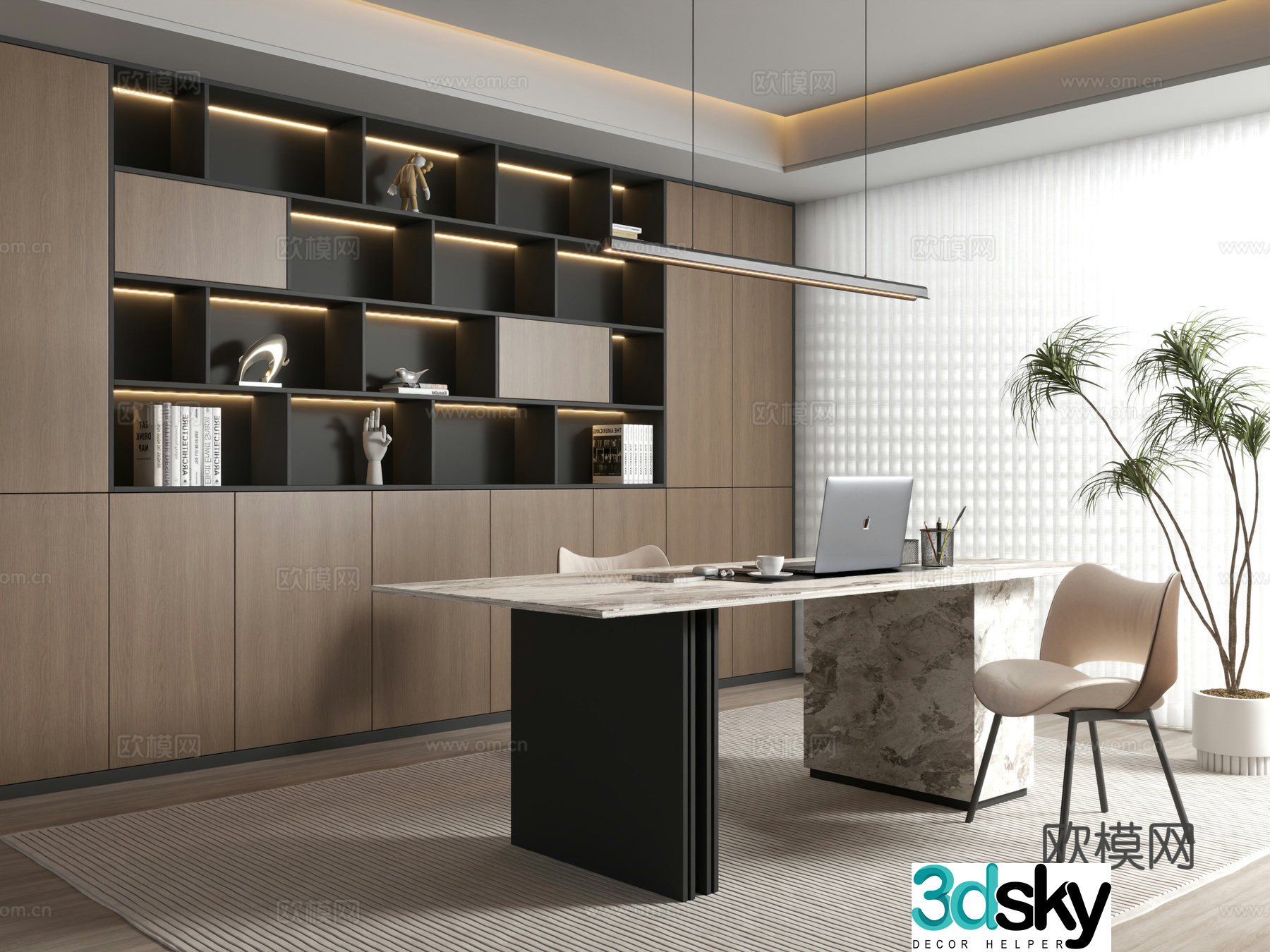 Modern study 3d model