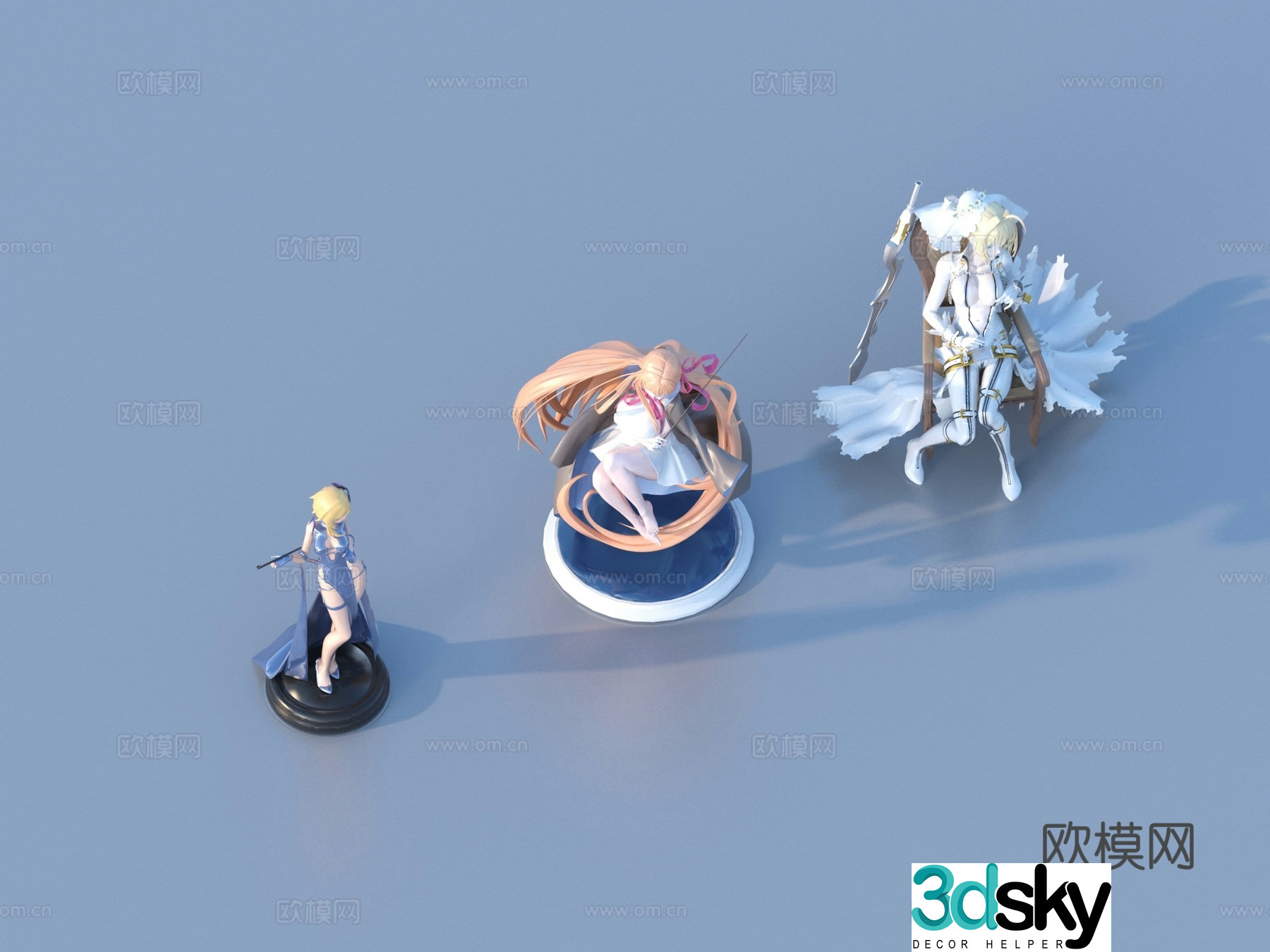 Two-dimensional ornaments Beautiful girl figure 3d model
