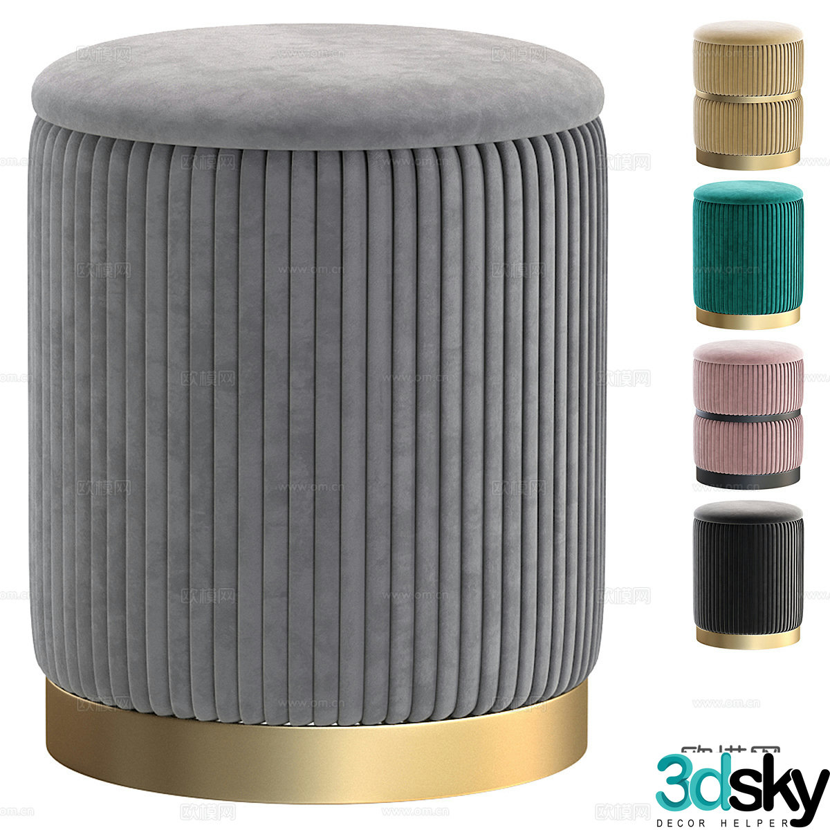 New Chinese Stool Sofa Stool Change 3D Model