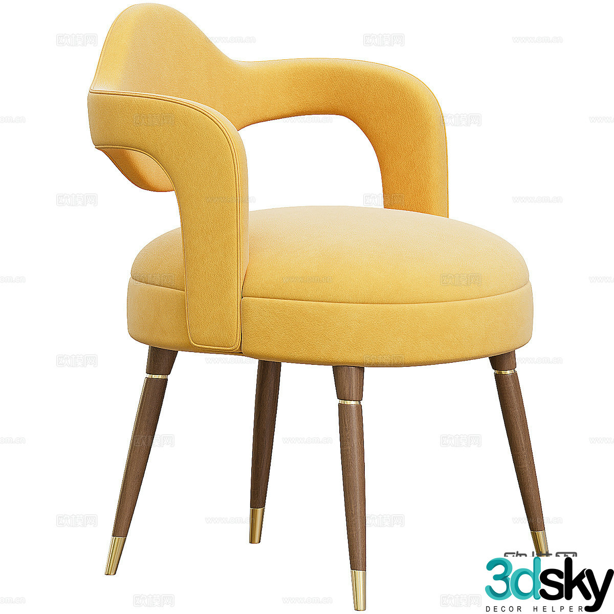 New Chinese style leisure chair book chair 3d model