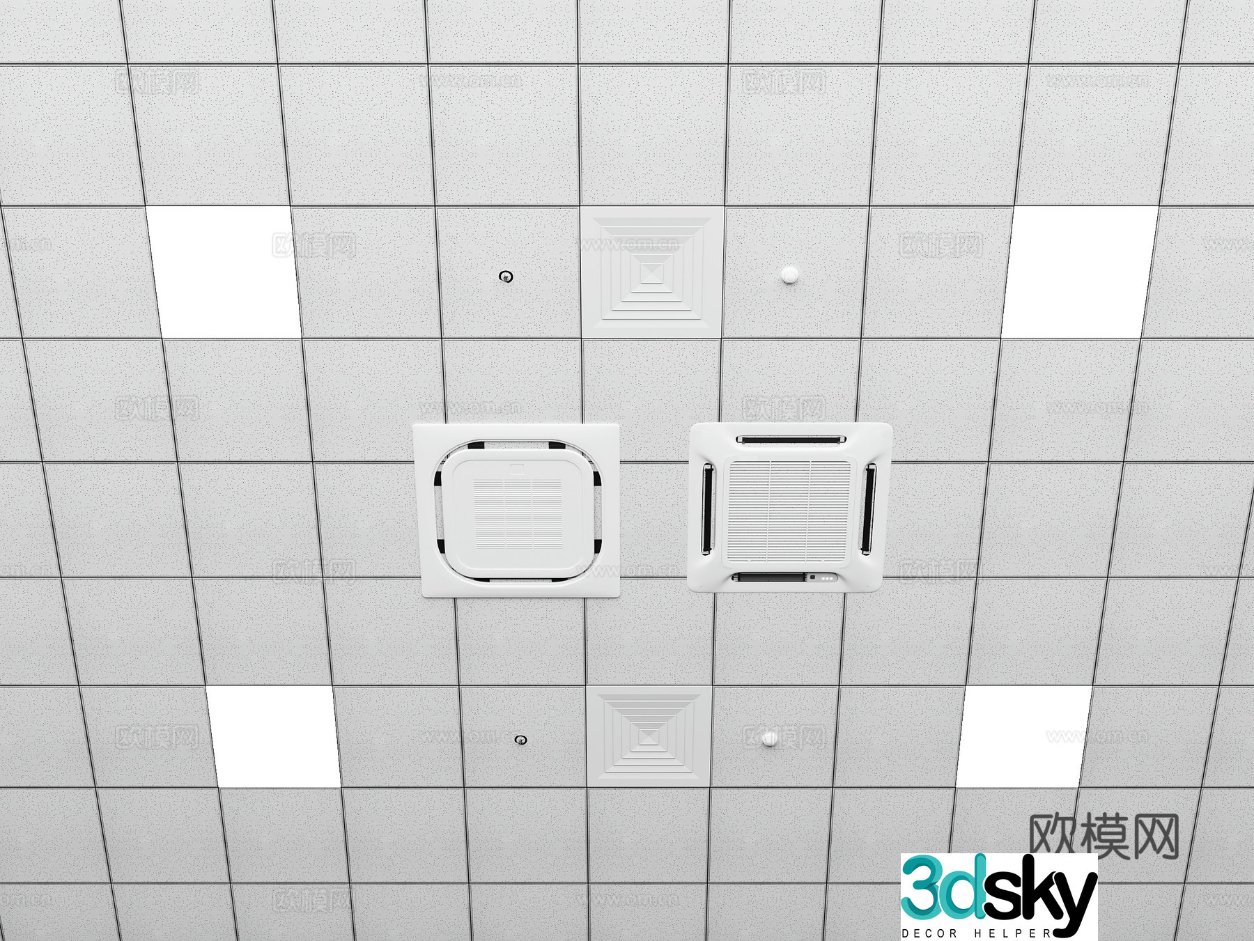 Mineral wool board ceiling 3d model