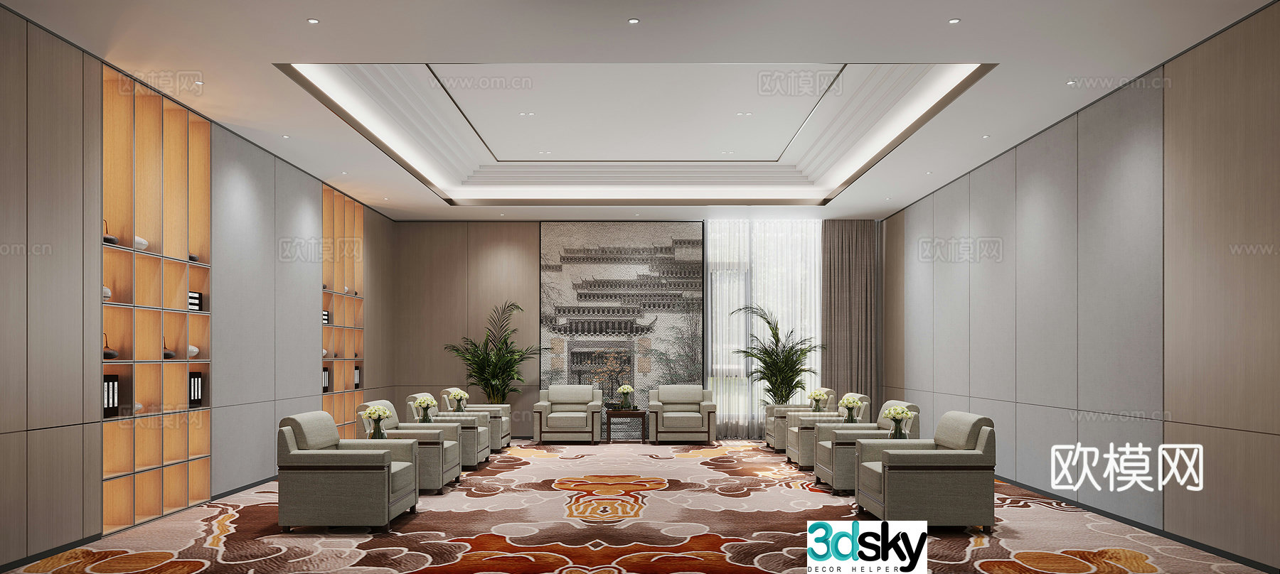 New Chinese style reception room 3D model
