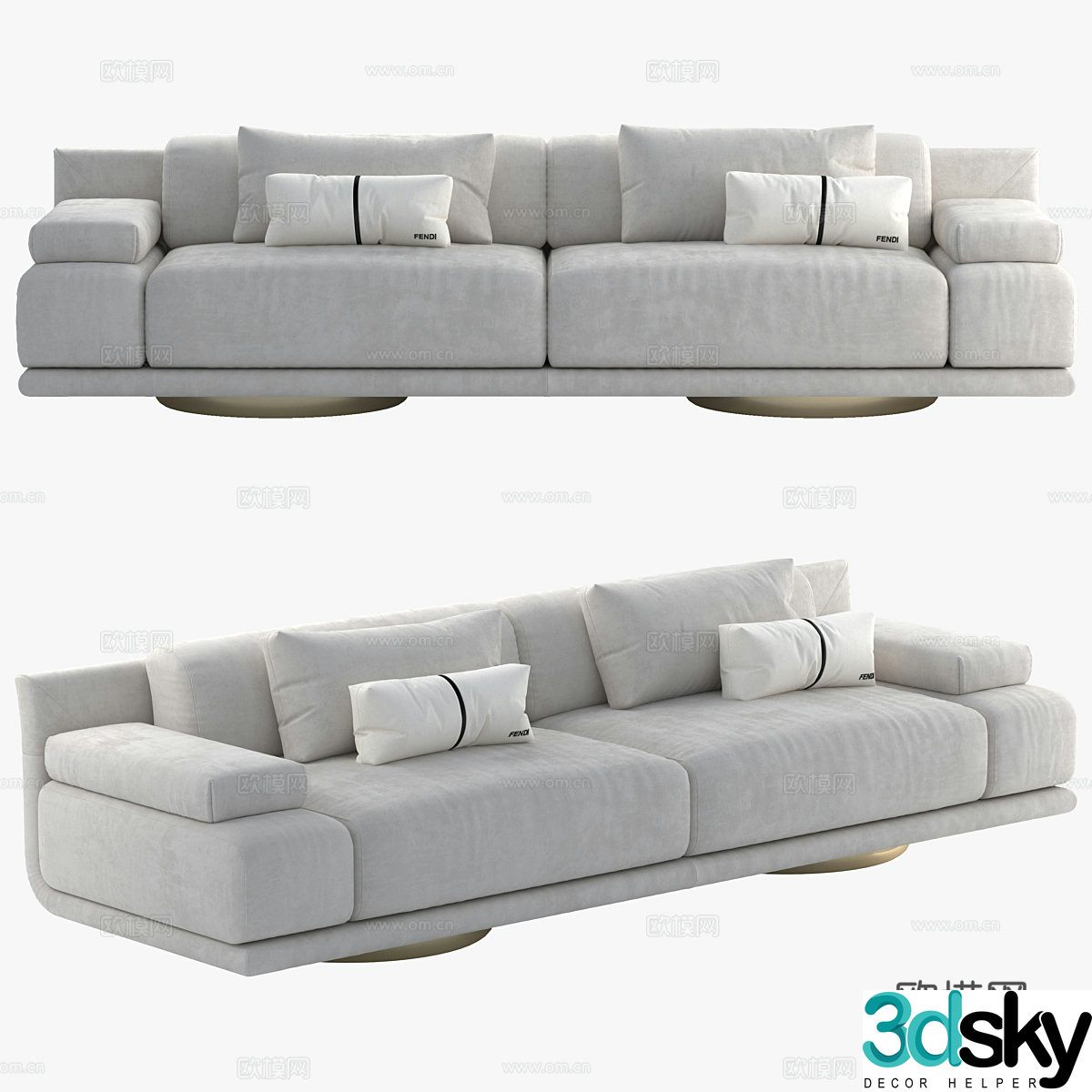 Modern double sofa 3d model