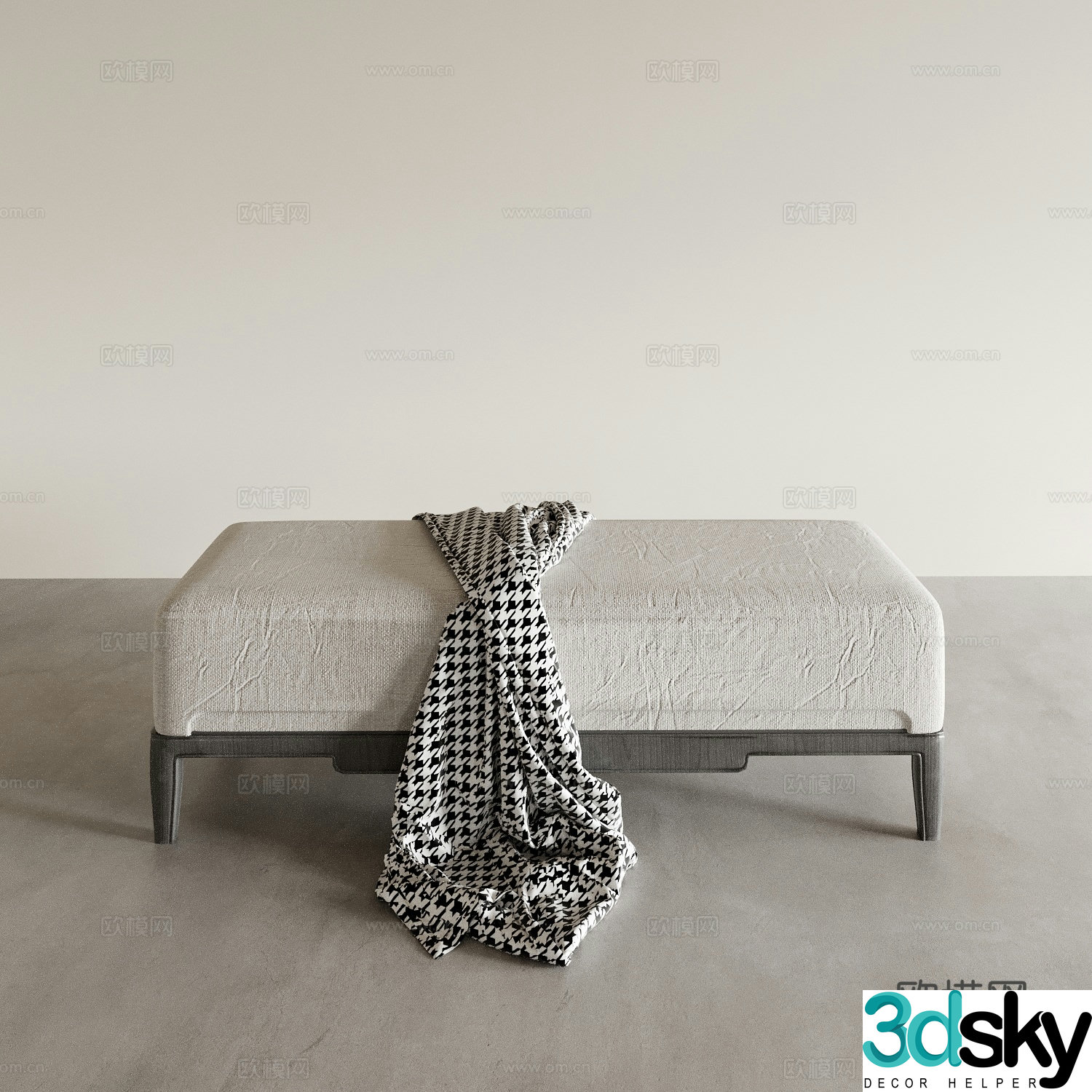 Sofa stool shoe stool bench 3D model