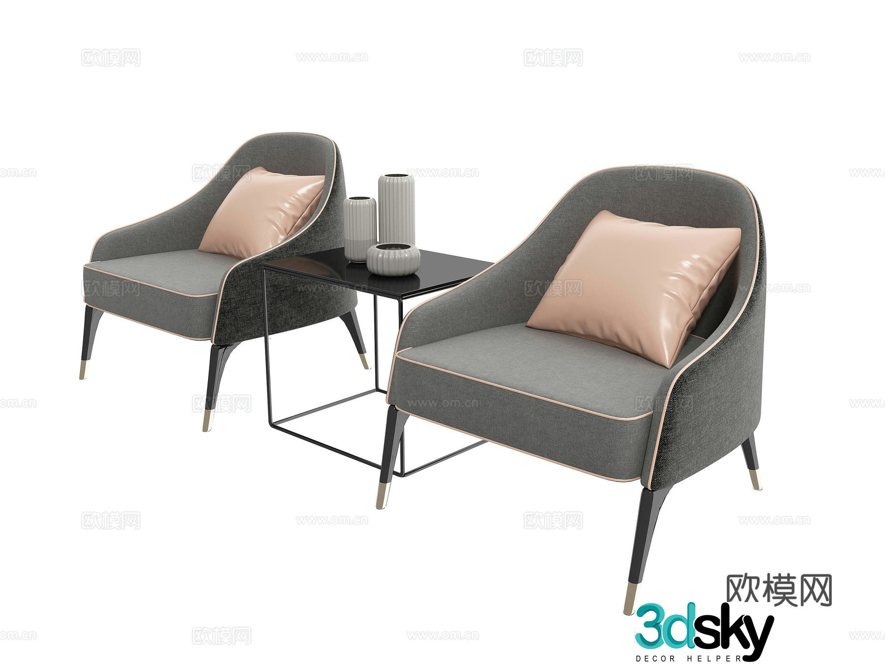 Modern sofa chair leisure chair 3D model