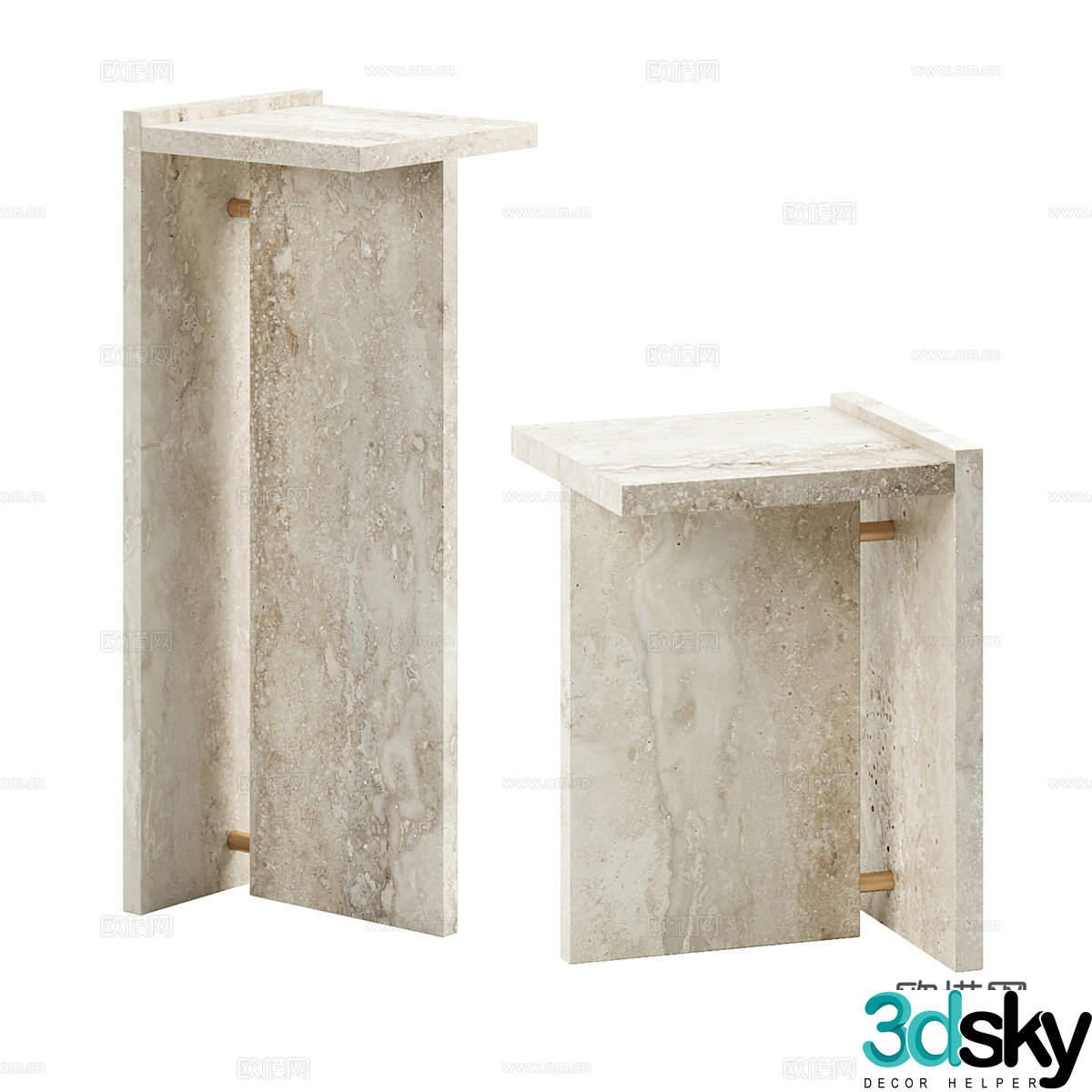 New Chinese side table angle table 3D model