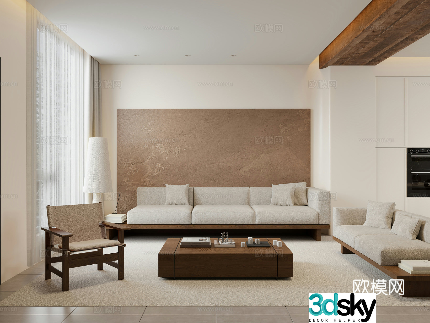 3D model of medieval style living room restaurant