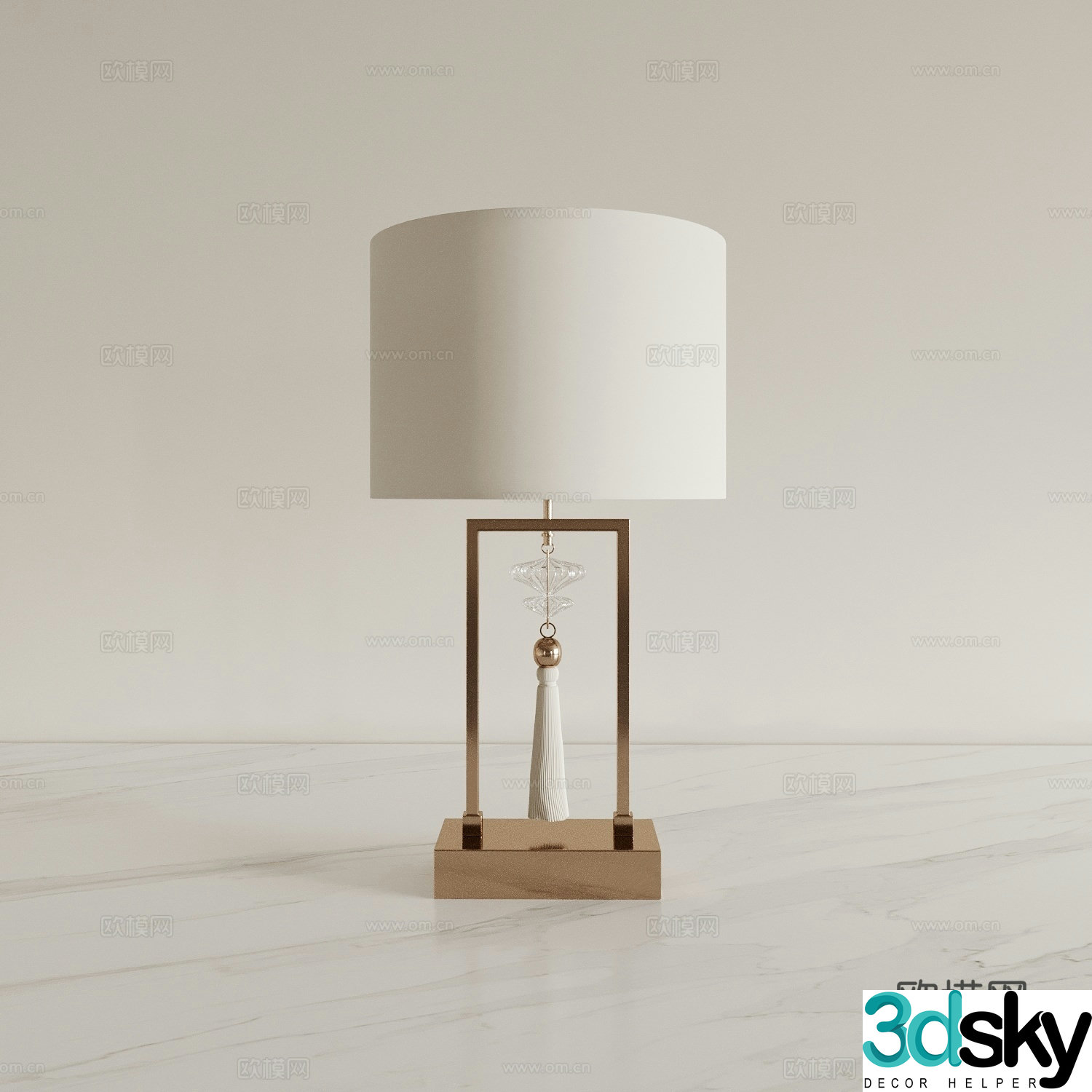 Light luxury table lamp bedside lamp 3d model