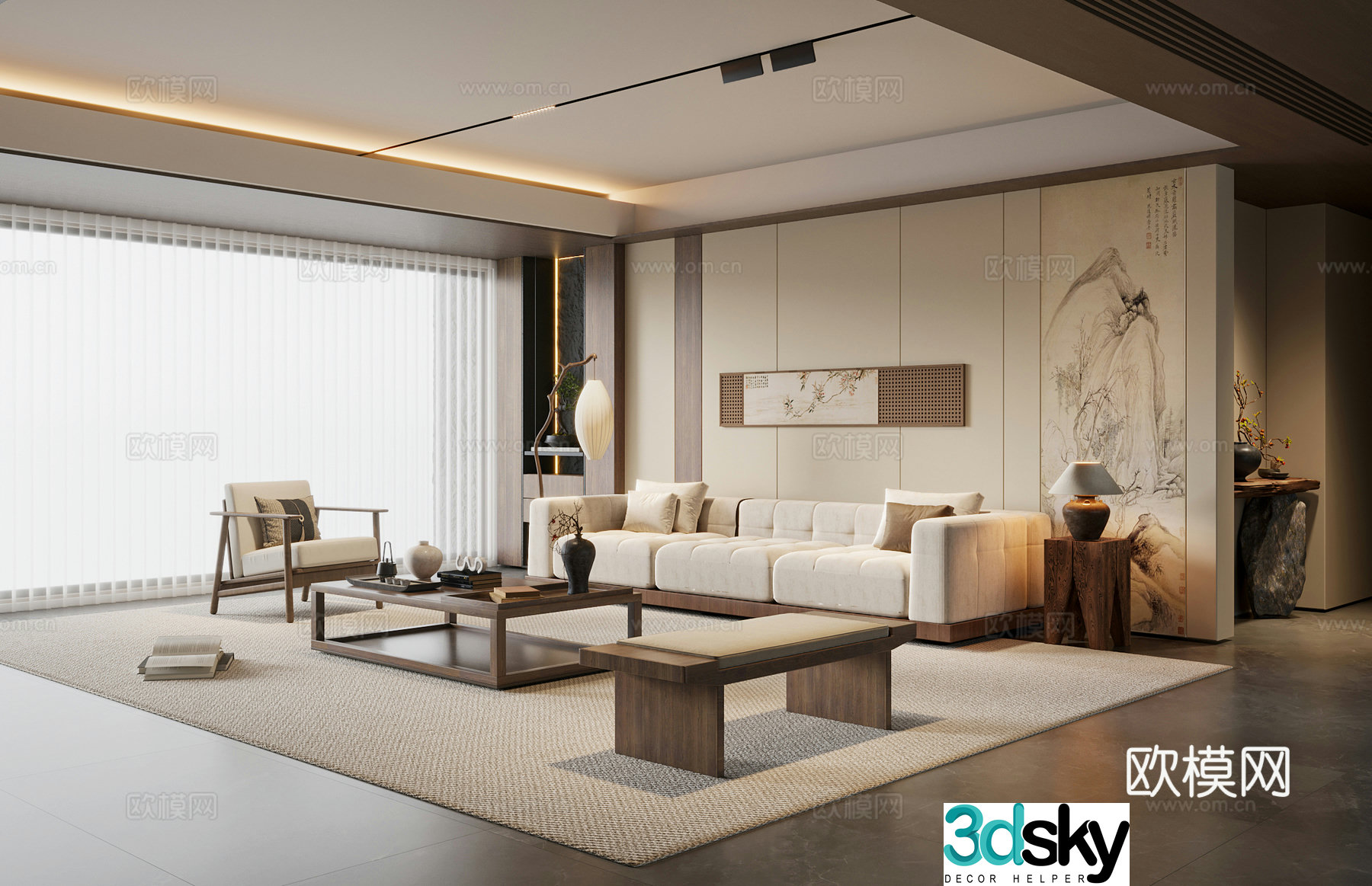 New Chinese living room 3D model