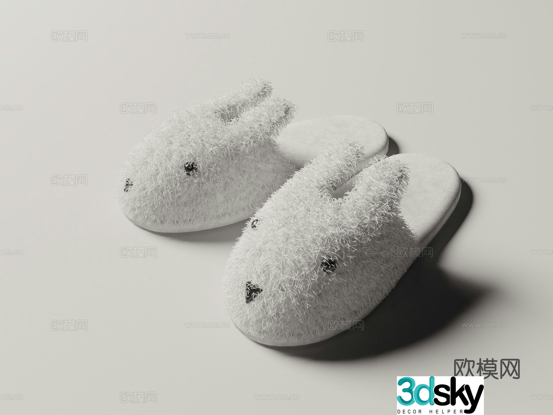 Creamy Slippers 3d Model