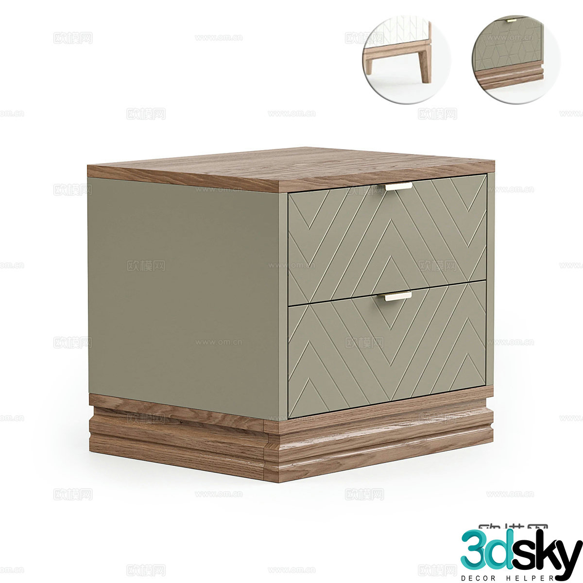 Italian bedside table 3D model