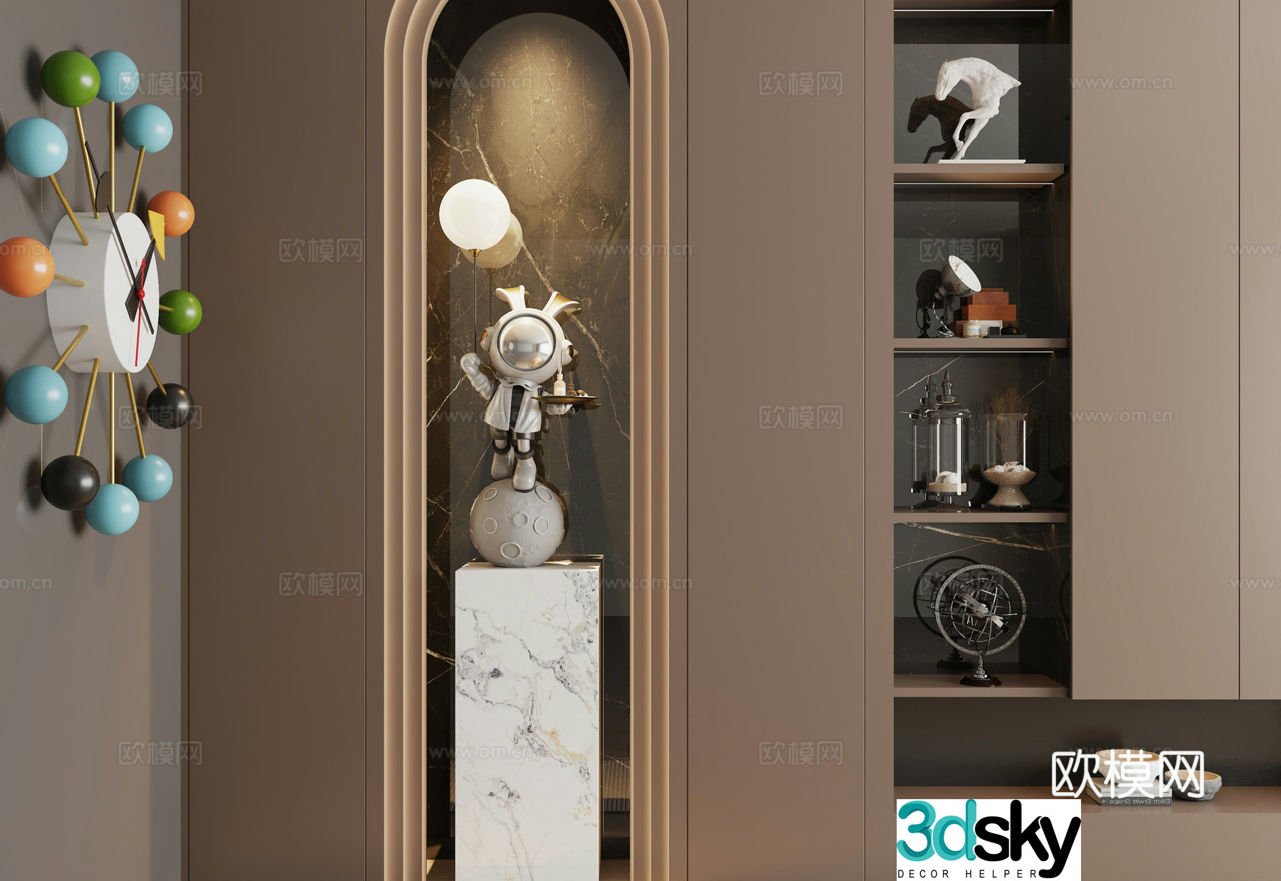 Italian style entrance sculpture 3d model